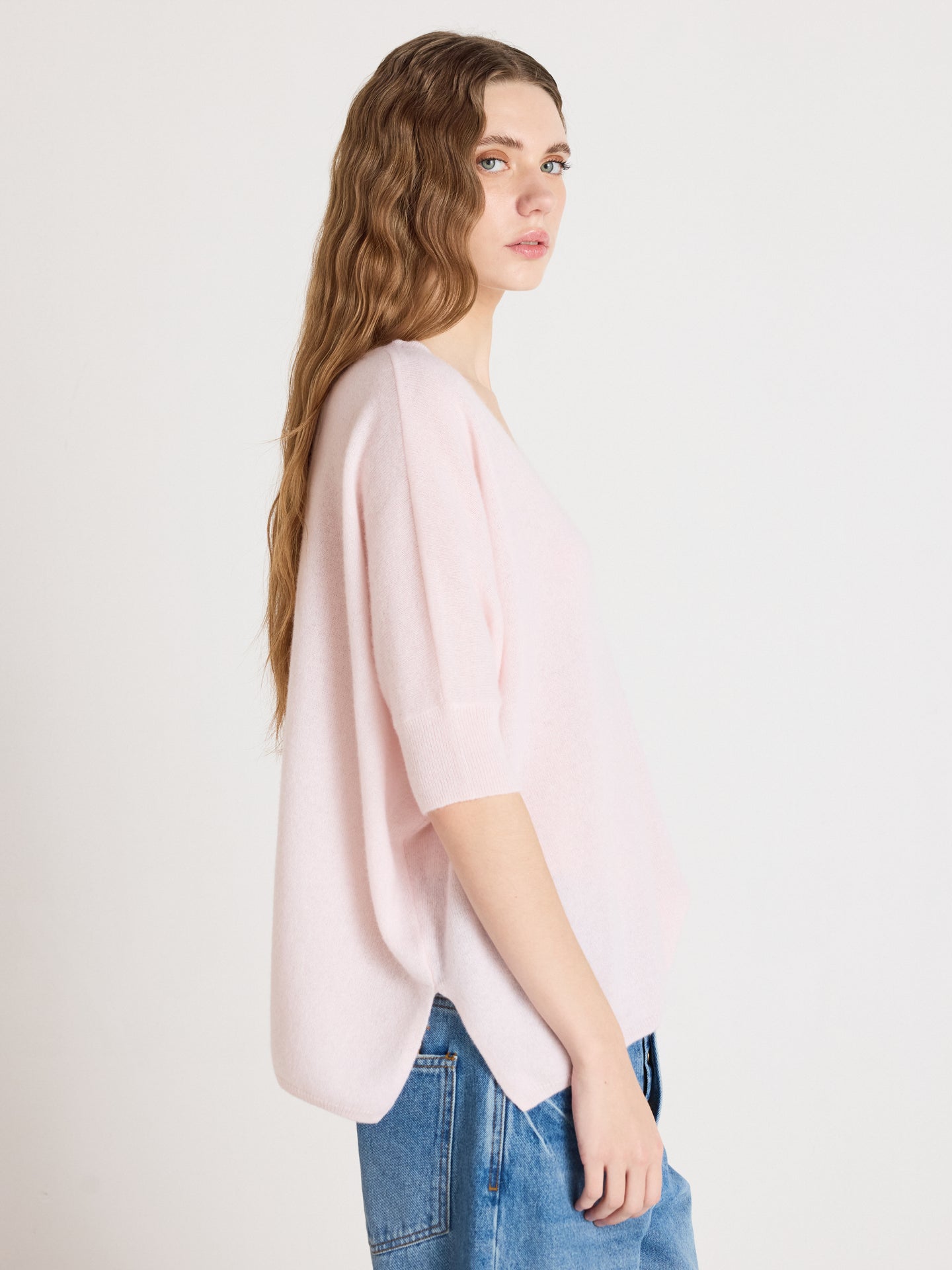pull poncho manches courtes kate - Maglia poncho 100% cashmere - ballerina