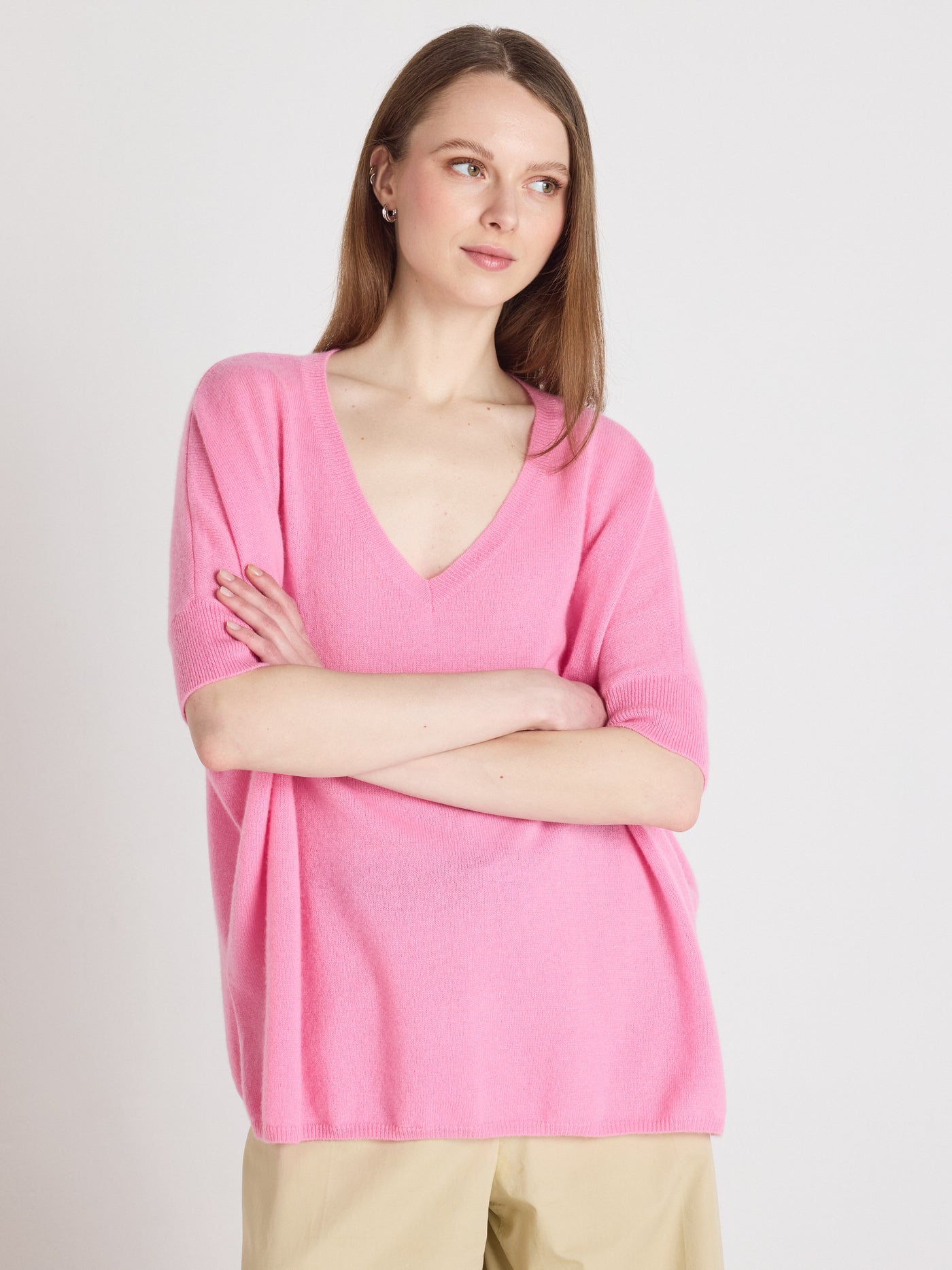 Kate - Poncho aus 100 % Kaschmir - dragon fruit