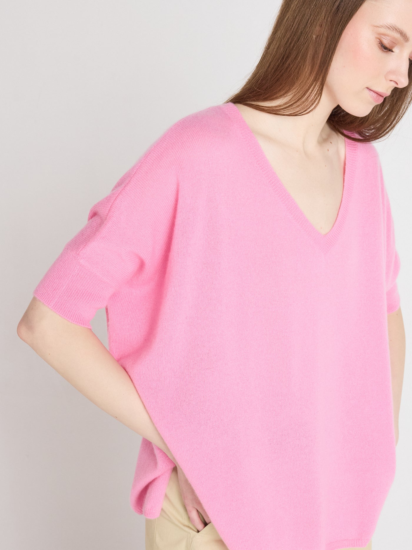 Kate - Poncho aus 100 % Kaschmir - dragon fruit