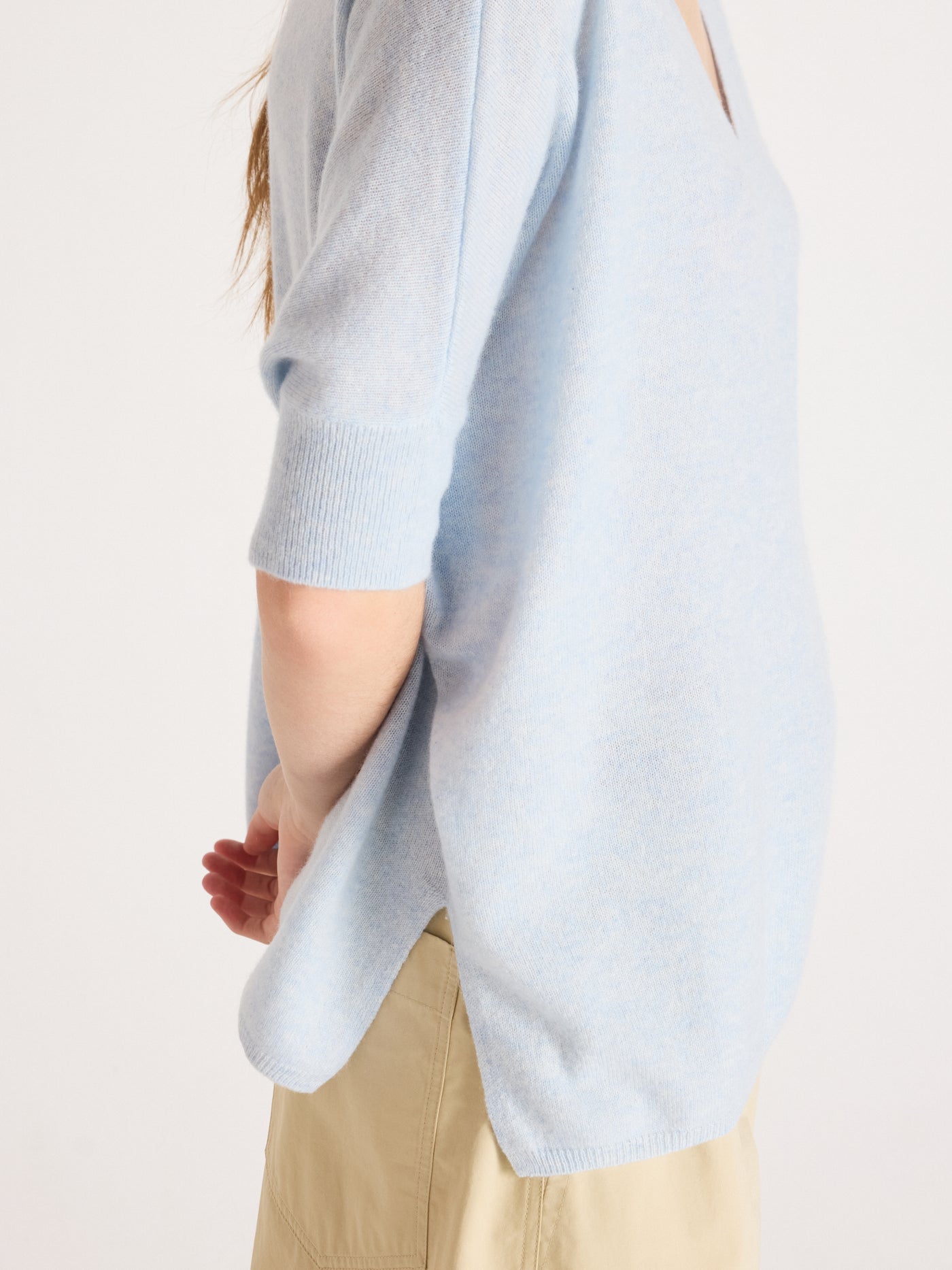 Kate - Poncho aus 100 % Kaschmir - heathered sky