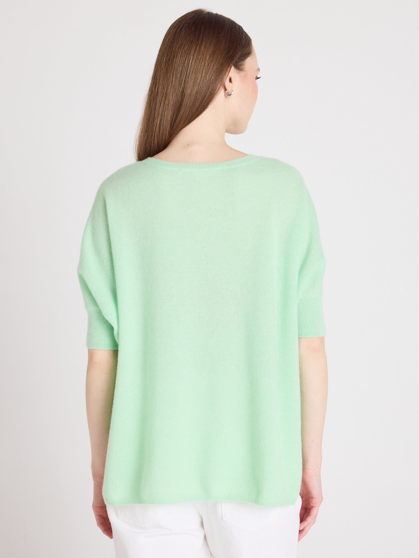 kate poncho sweater - cashmere - pastel green