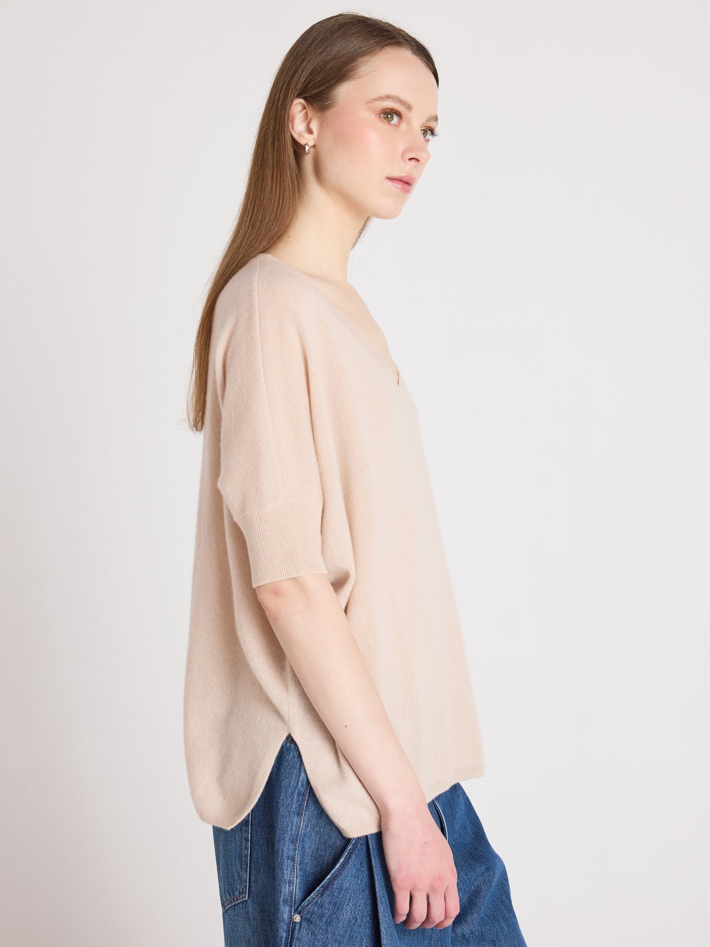 kate poncho sweater - cashmere - shell