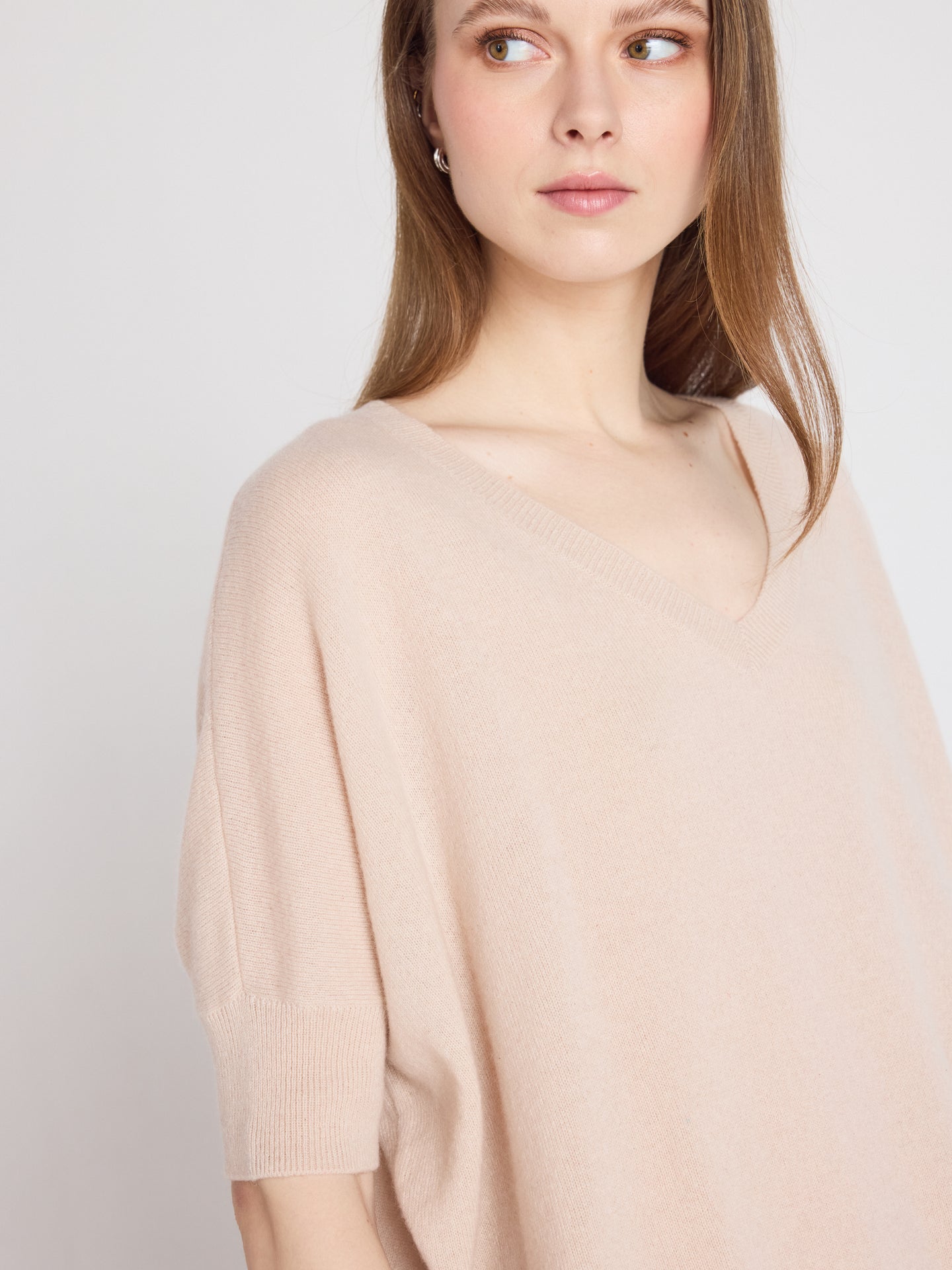 kate poncho sweater - cashmere - shell