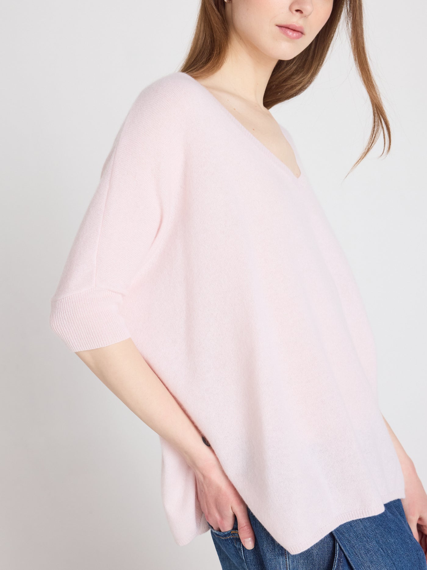 ingrid - Pull poncho col V en cachemire - ballerina