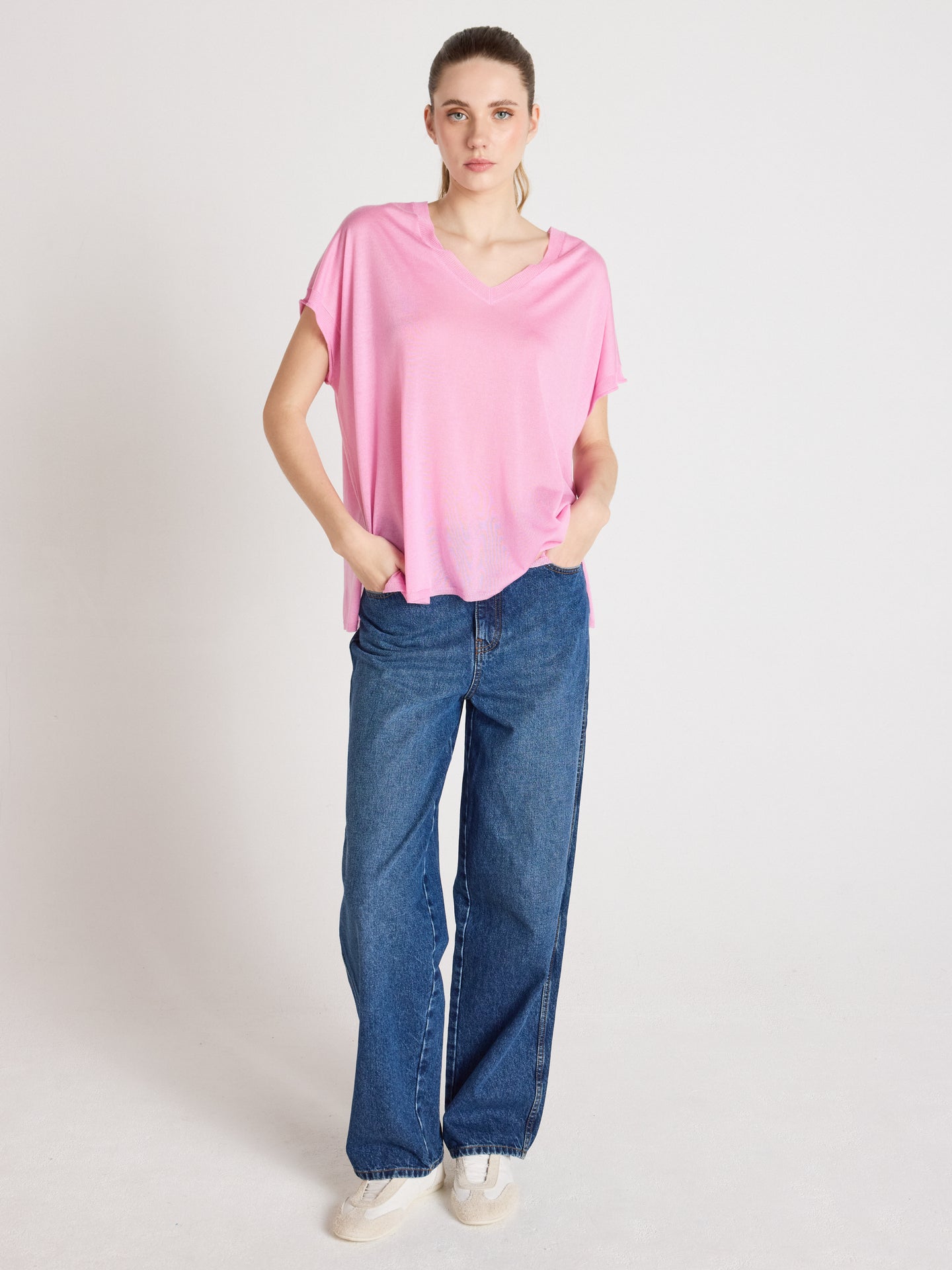 miranda - Short-sleeved sweater - dragon fruit