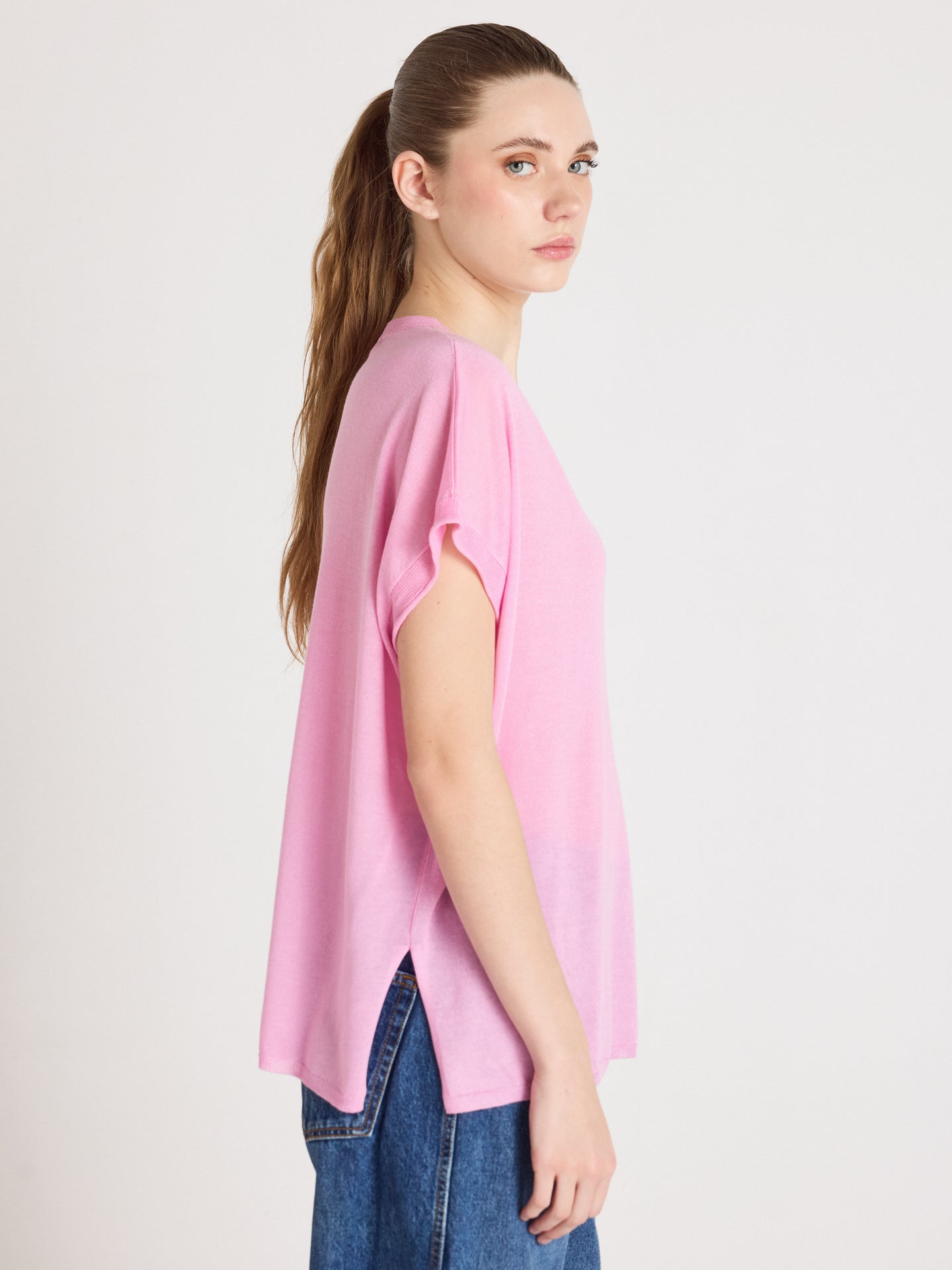 miranda - Short-sleeved sweater - dragon fruit