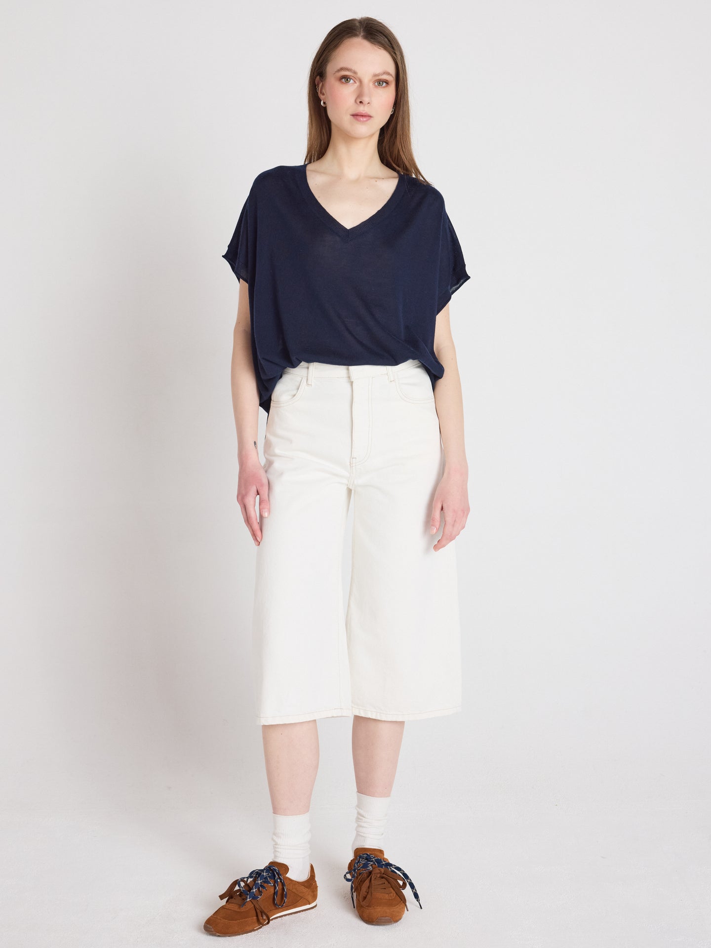 Miranda - Short-sleeved sweater - navy