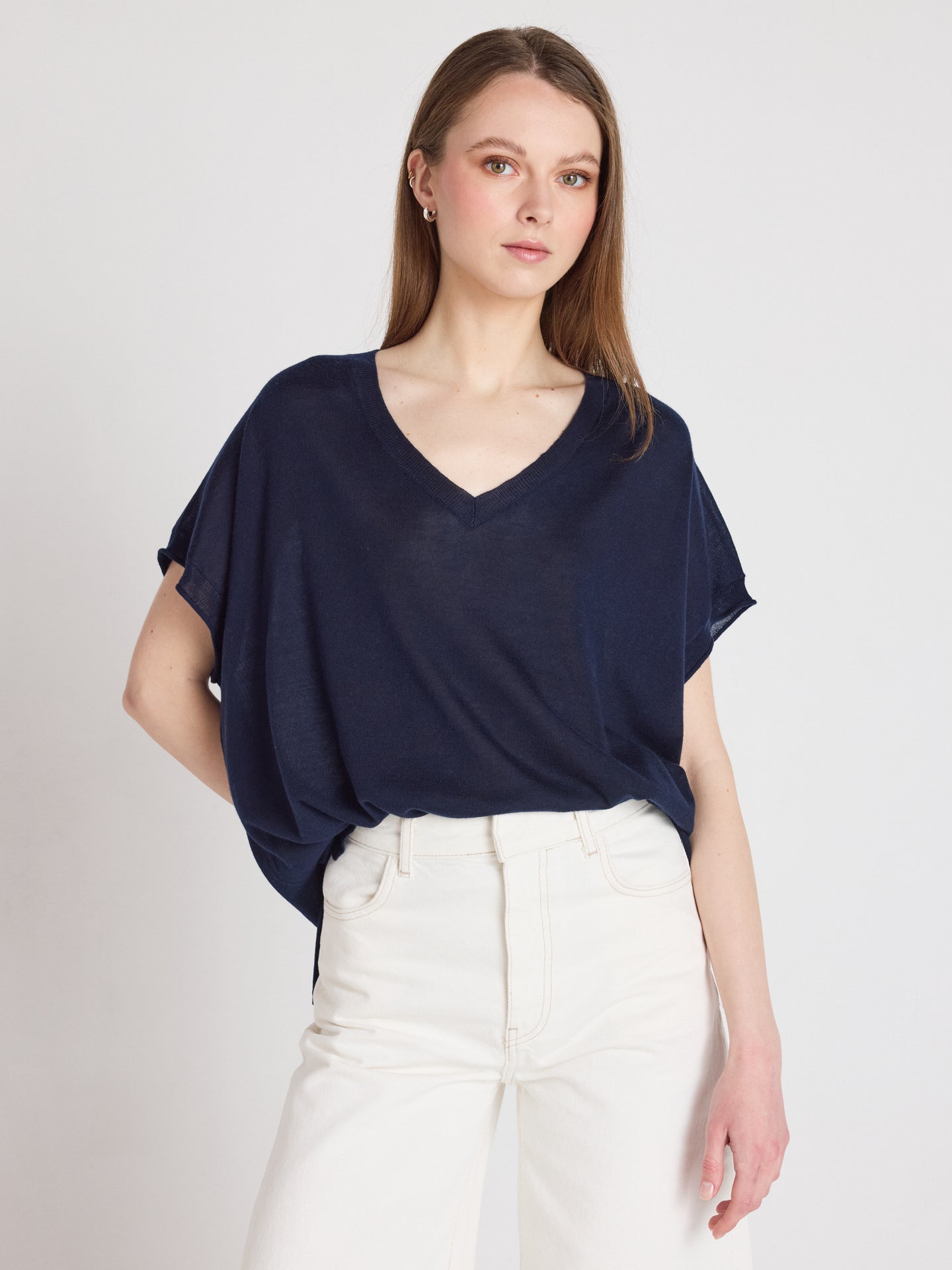 Miranda - Short-sleeved sweater - navy