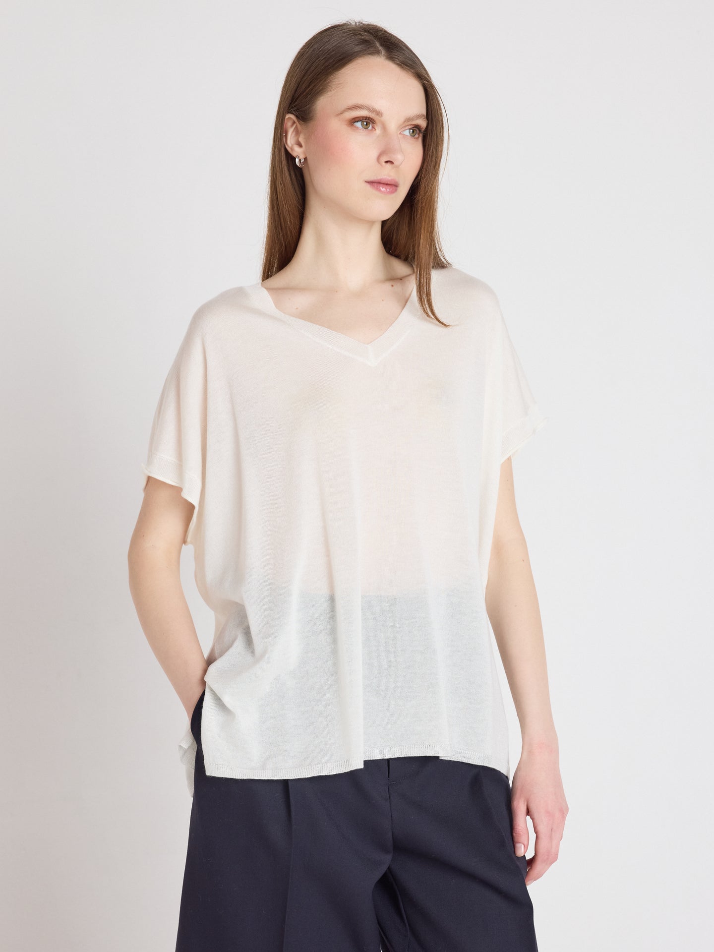 Miranda - Short-sleeved sweater - white