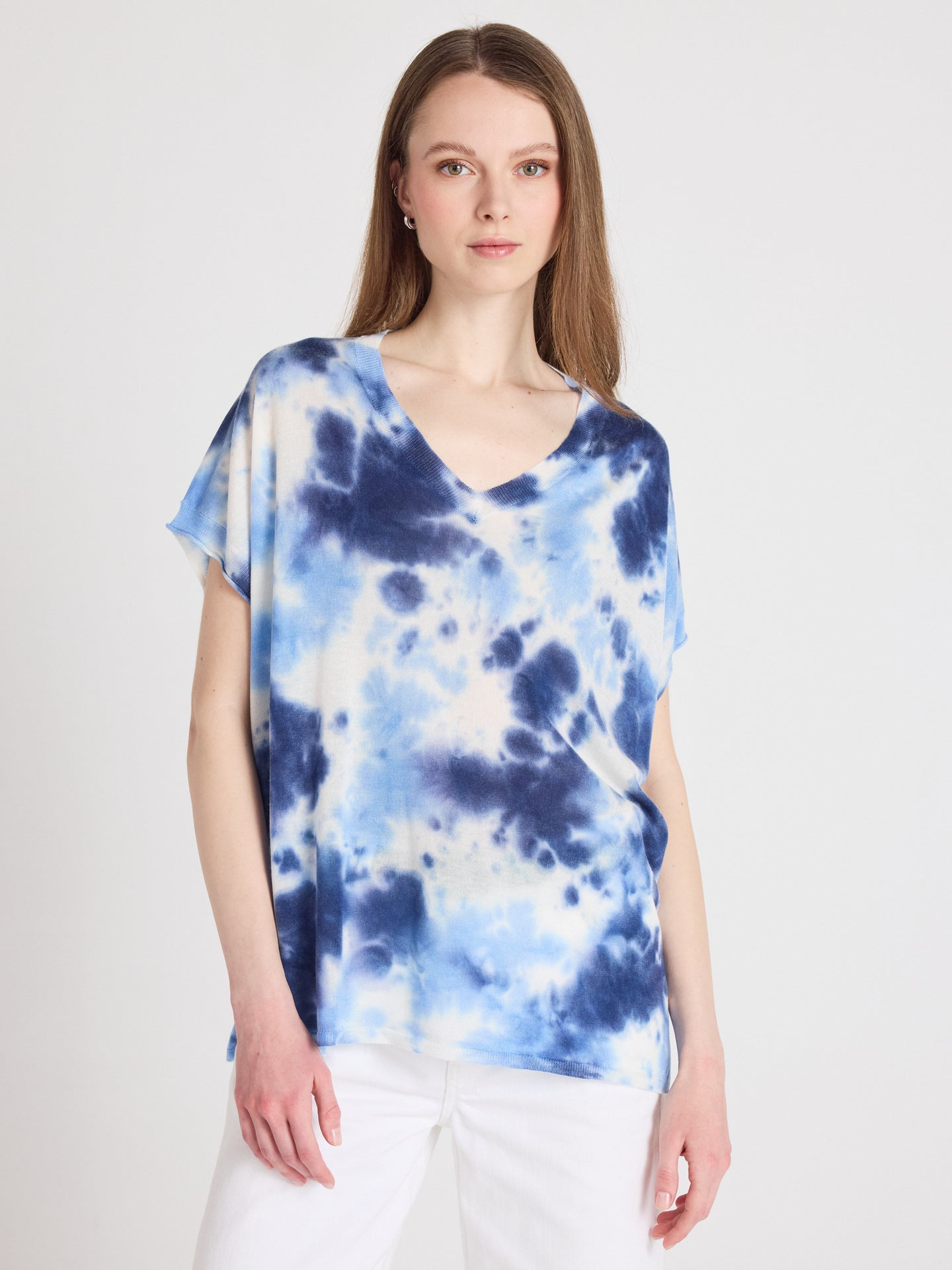 Miranda - Short-sleeved sweater - tie dye blue