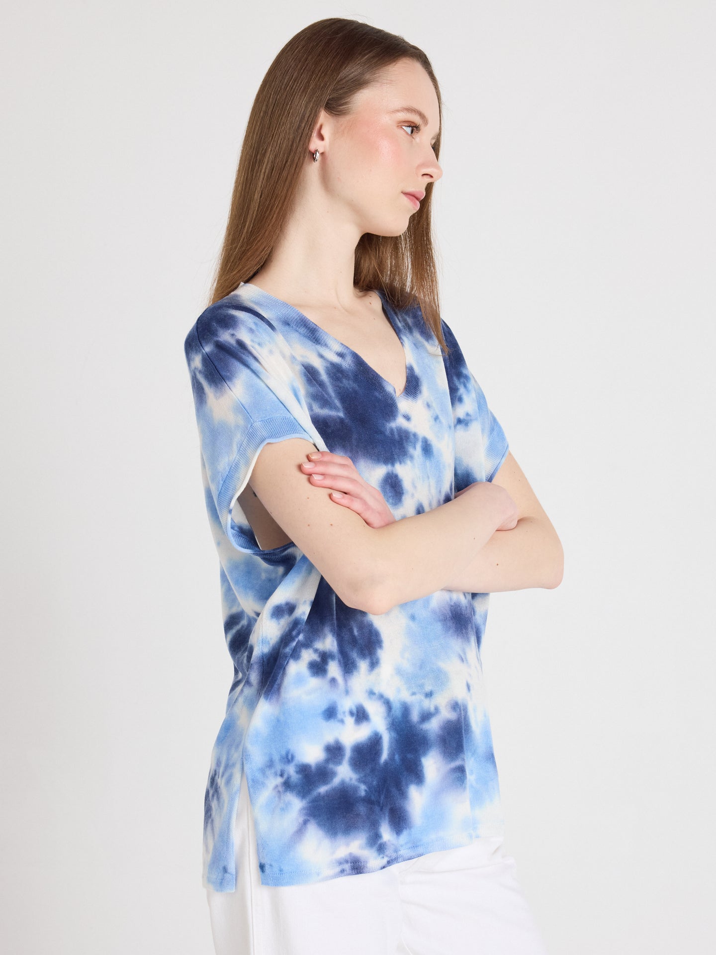 Miranda - Short-sleeved sweater - tie dye blue
