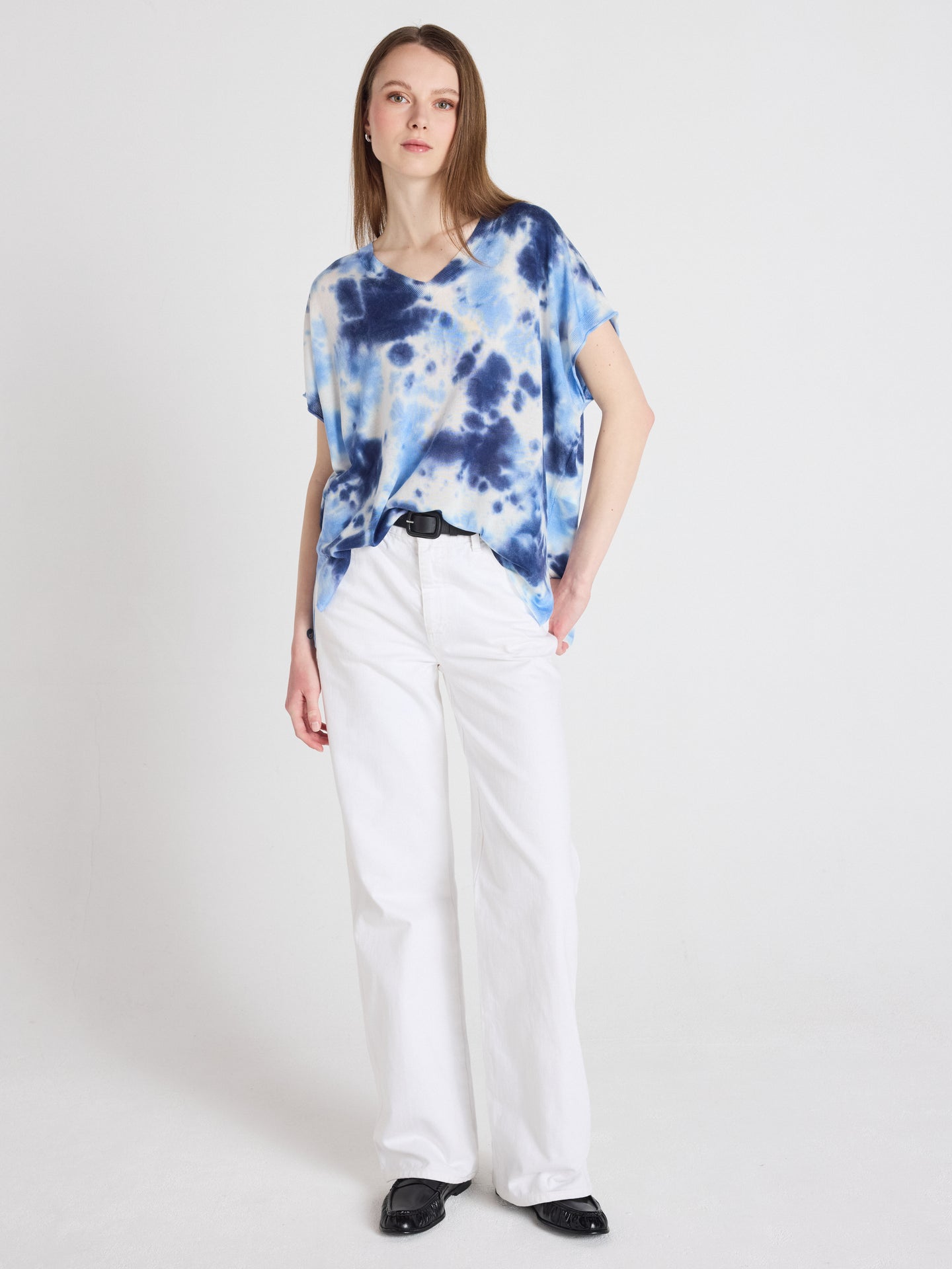 Miranda - Short-sleeved sweater - tie dye blue