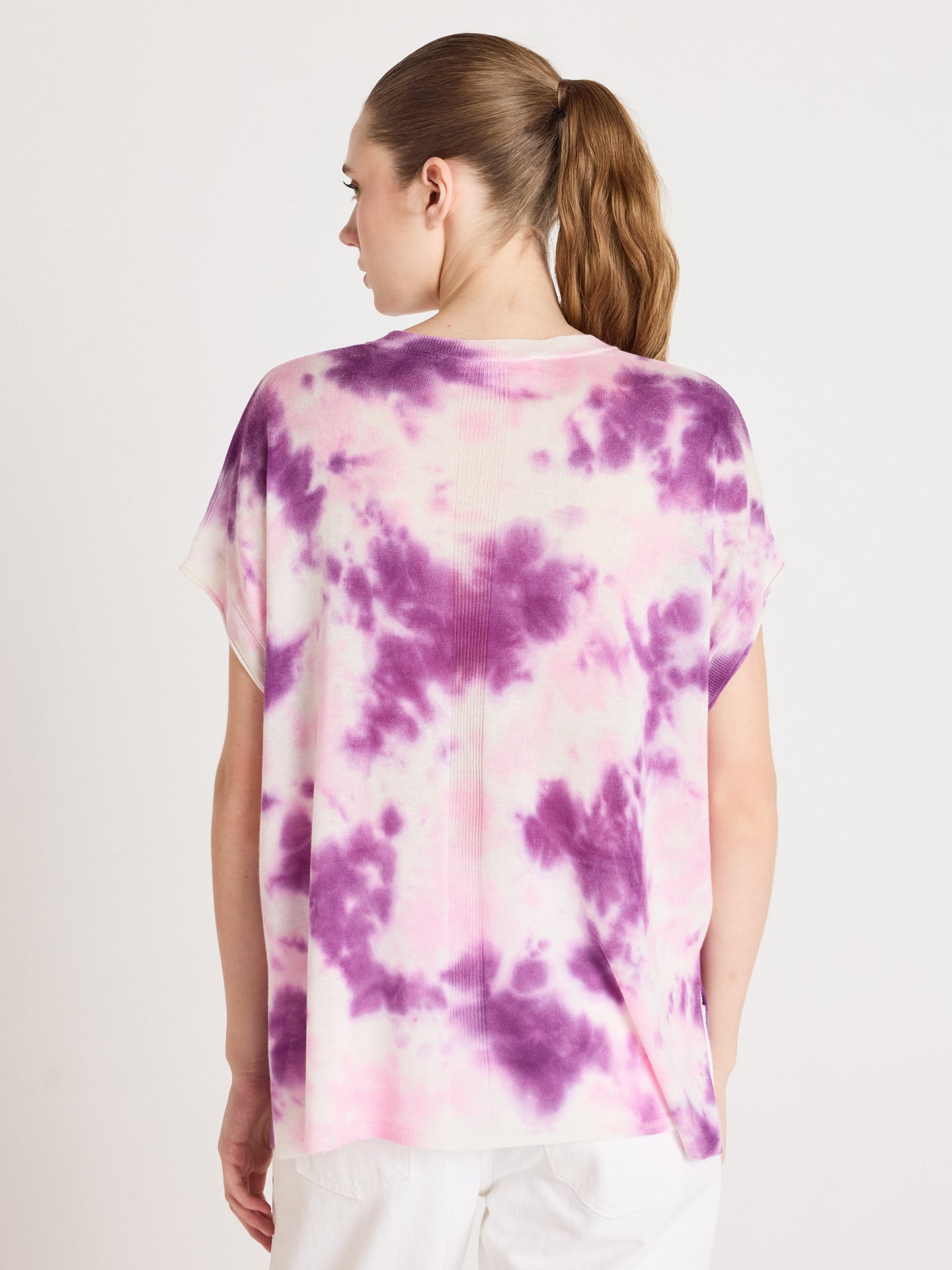 Miranda - Short-sleeved sweater - tie dye pink