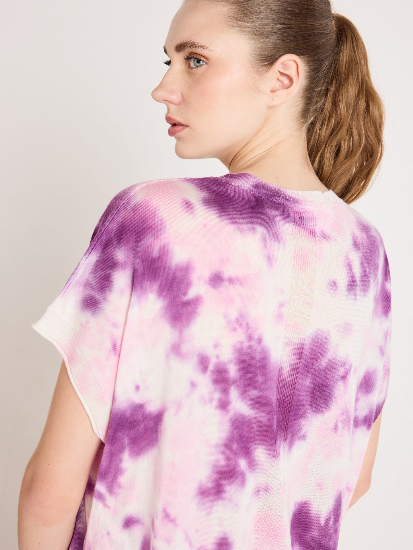Miranda - Short-sleeved sweater - tie dye pink