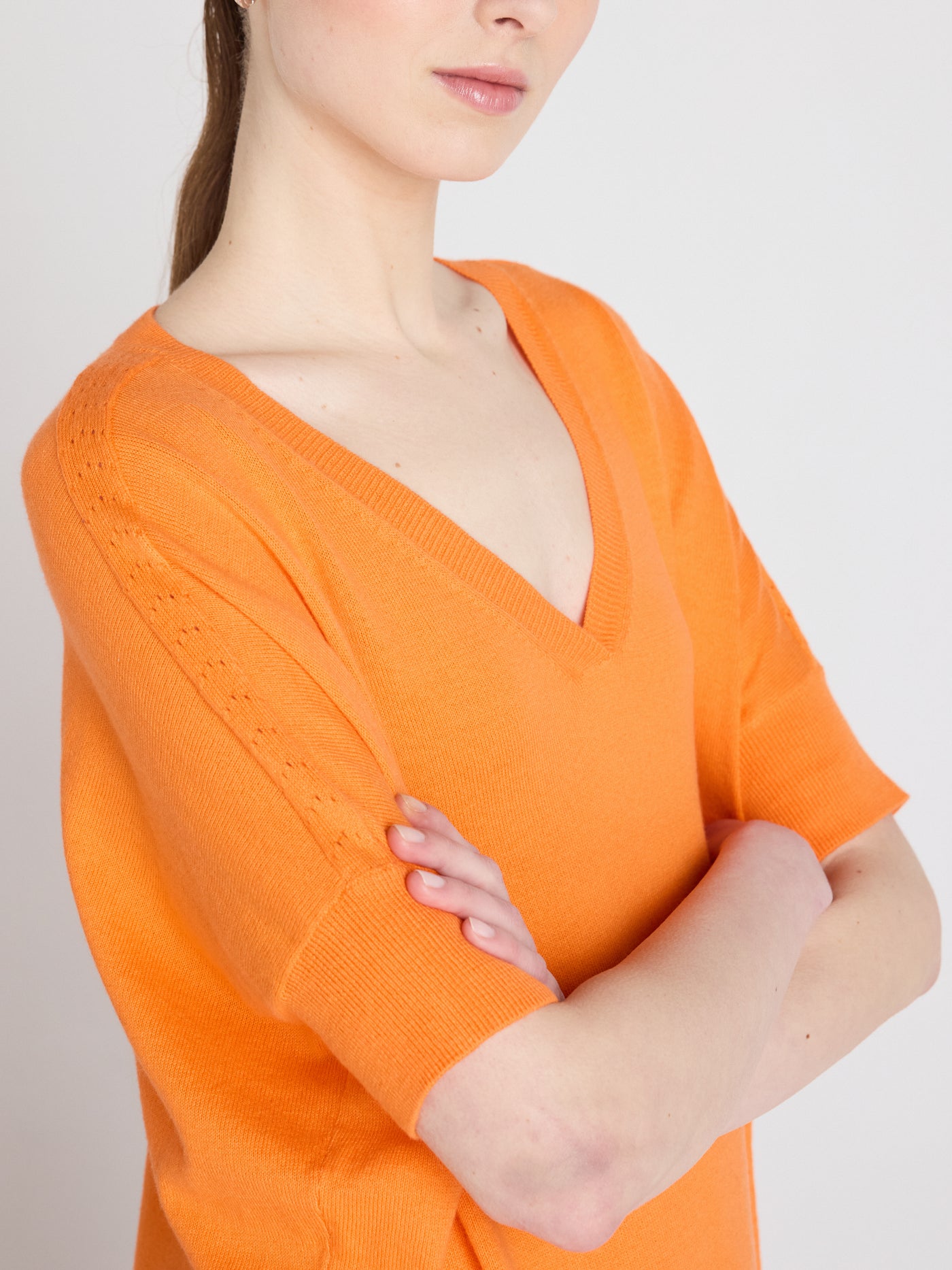 alyssa - Pull poncho coton cachemire - clementine