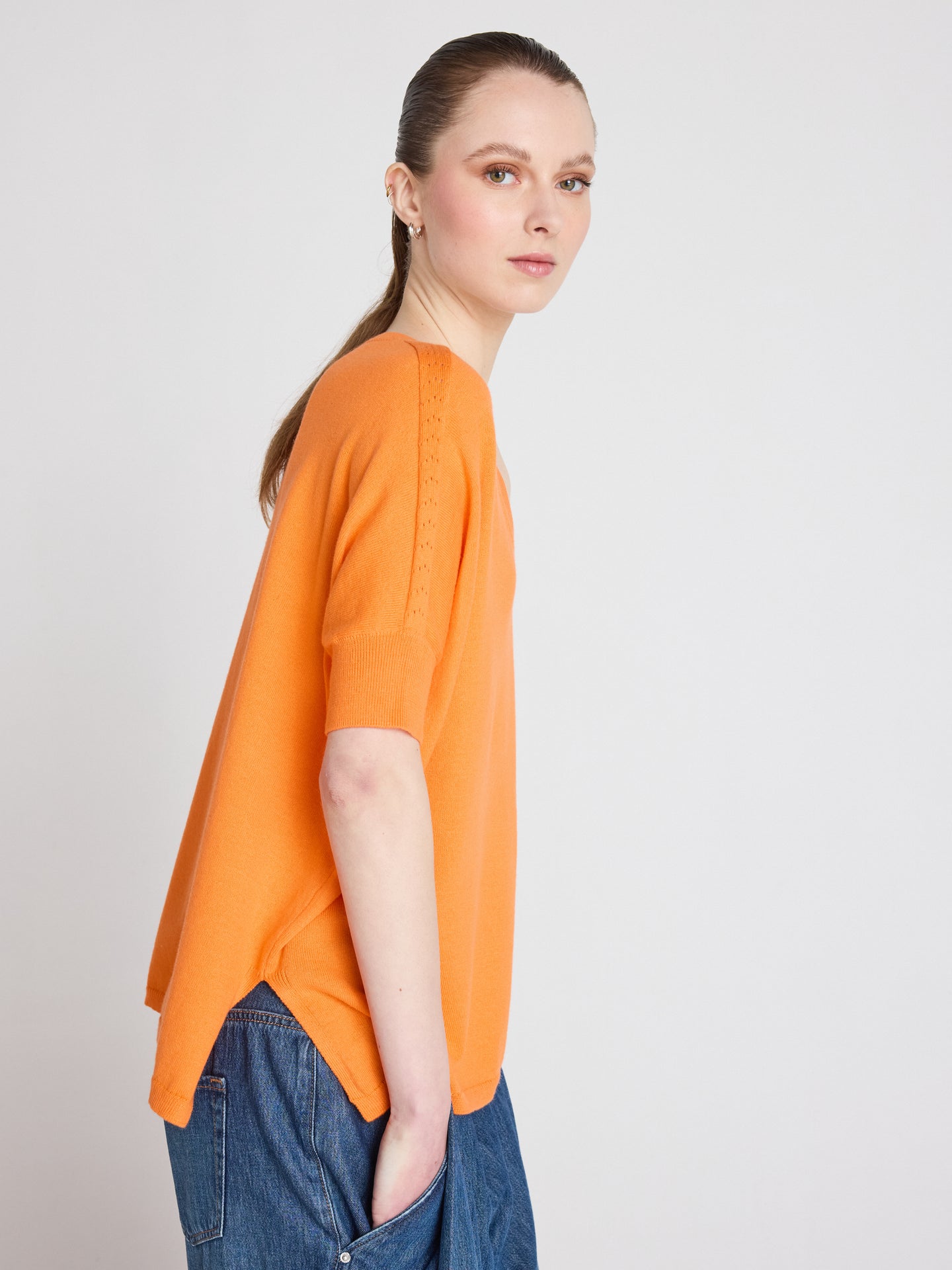 pull poncho alyssa - coton cachemire - clementine