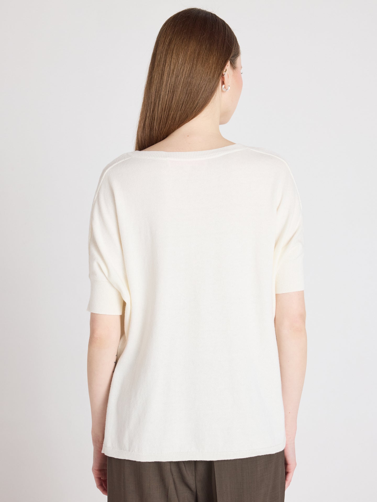 Alyssa - Poncho aus Baumwolle und Kaschmir - cream