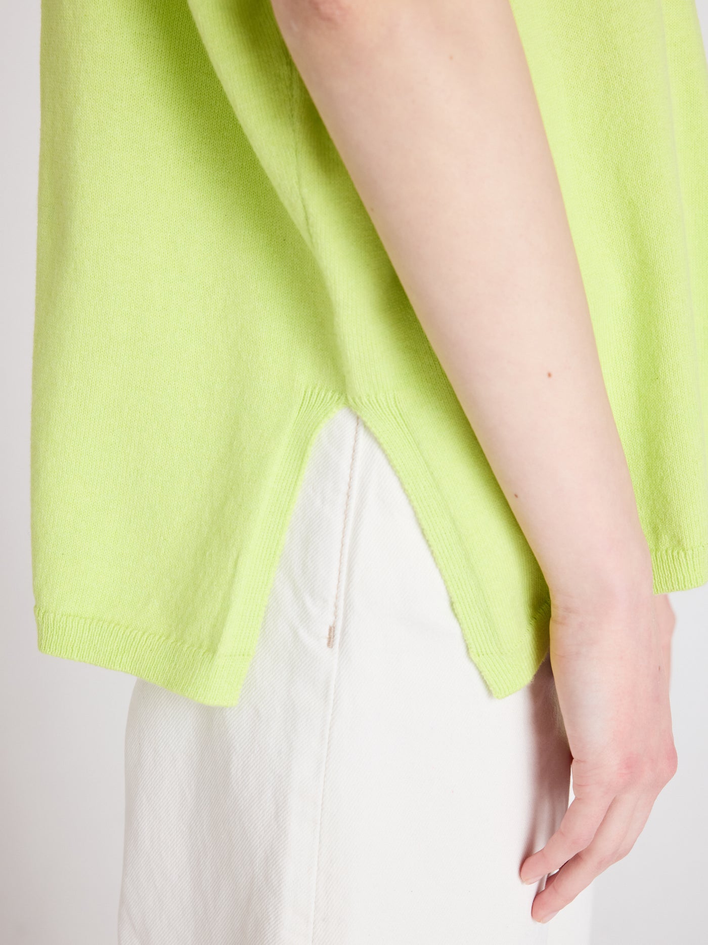alyssa - Pull poncho coton cachemire - lime