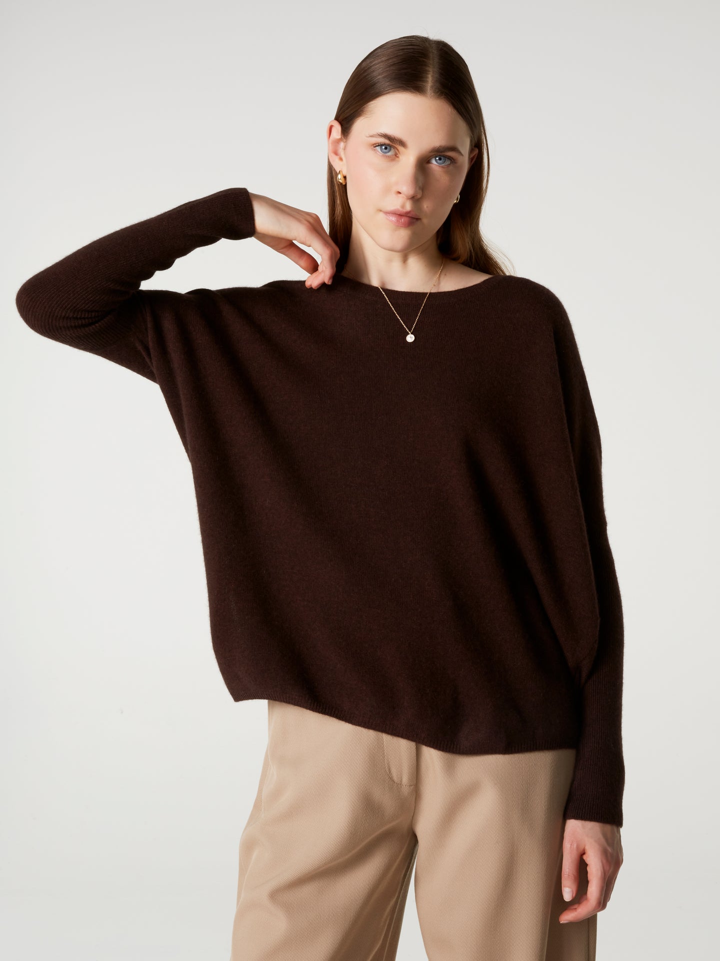 pull poncho astrid - Cachemire - brownie