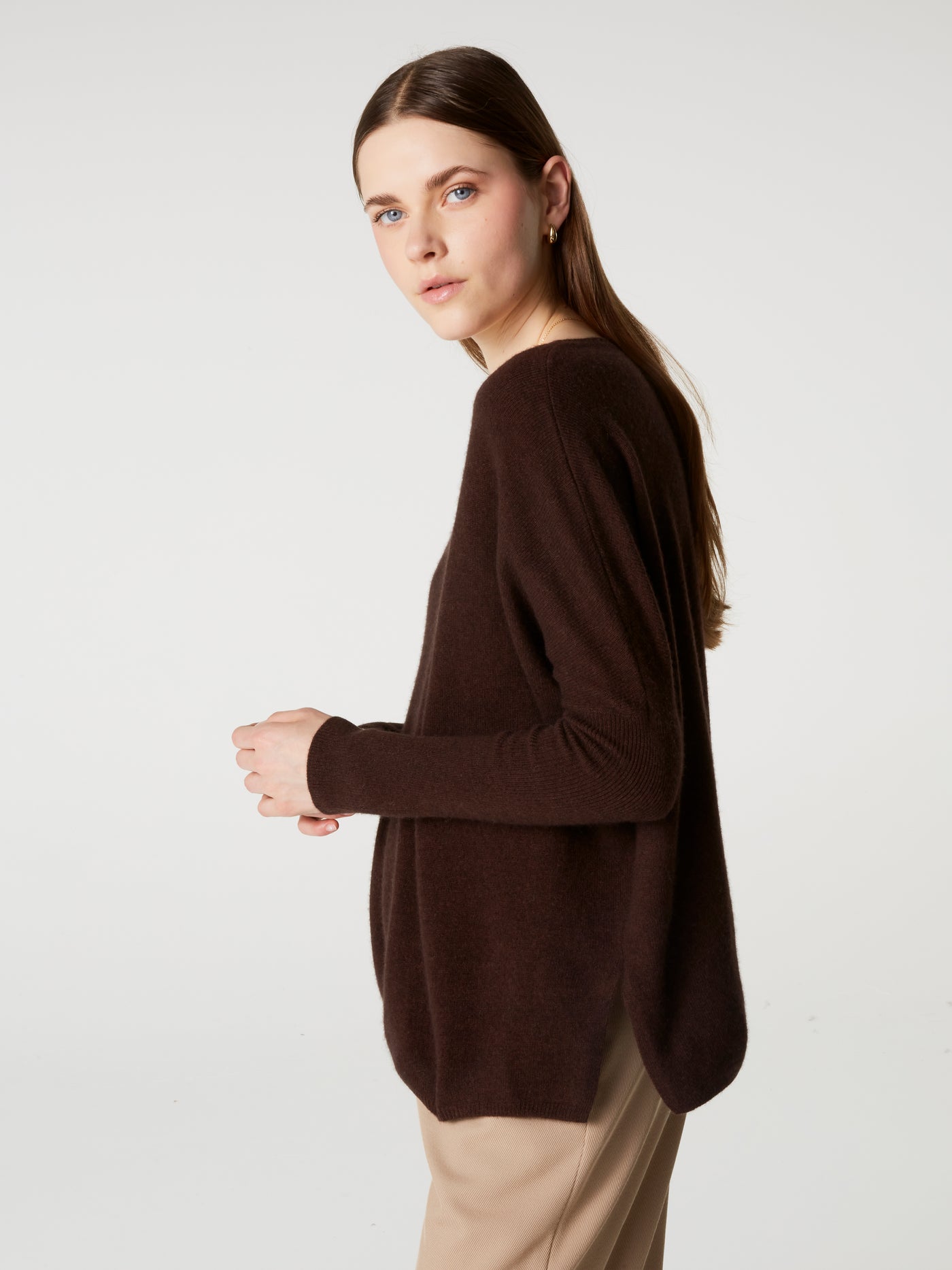 pull poncho astrid - Cachemire - brownie