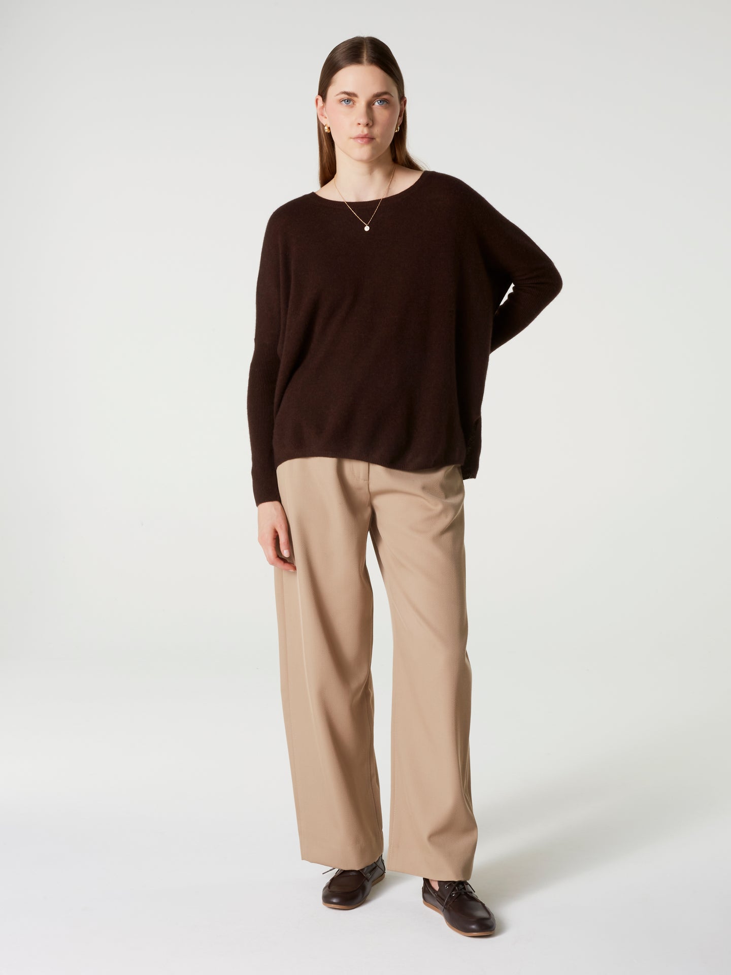 pull poncho astrid - Cachemire - brownie