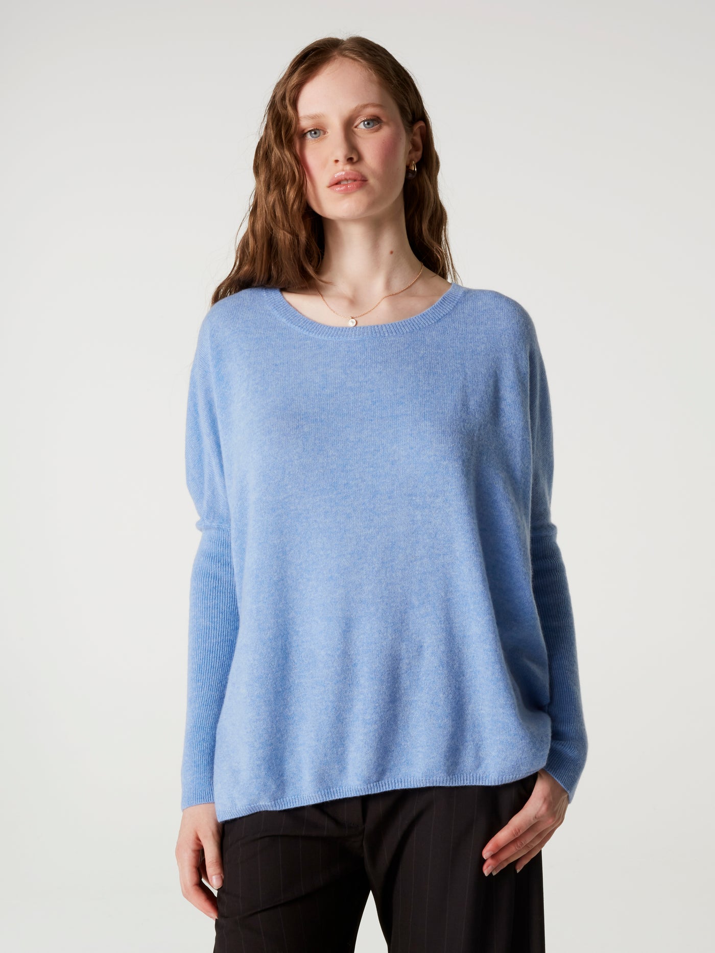 pull poncho astrid - Cachemire - chambray blue
