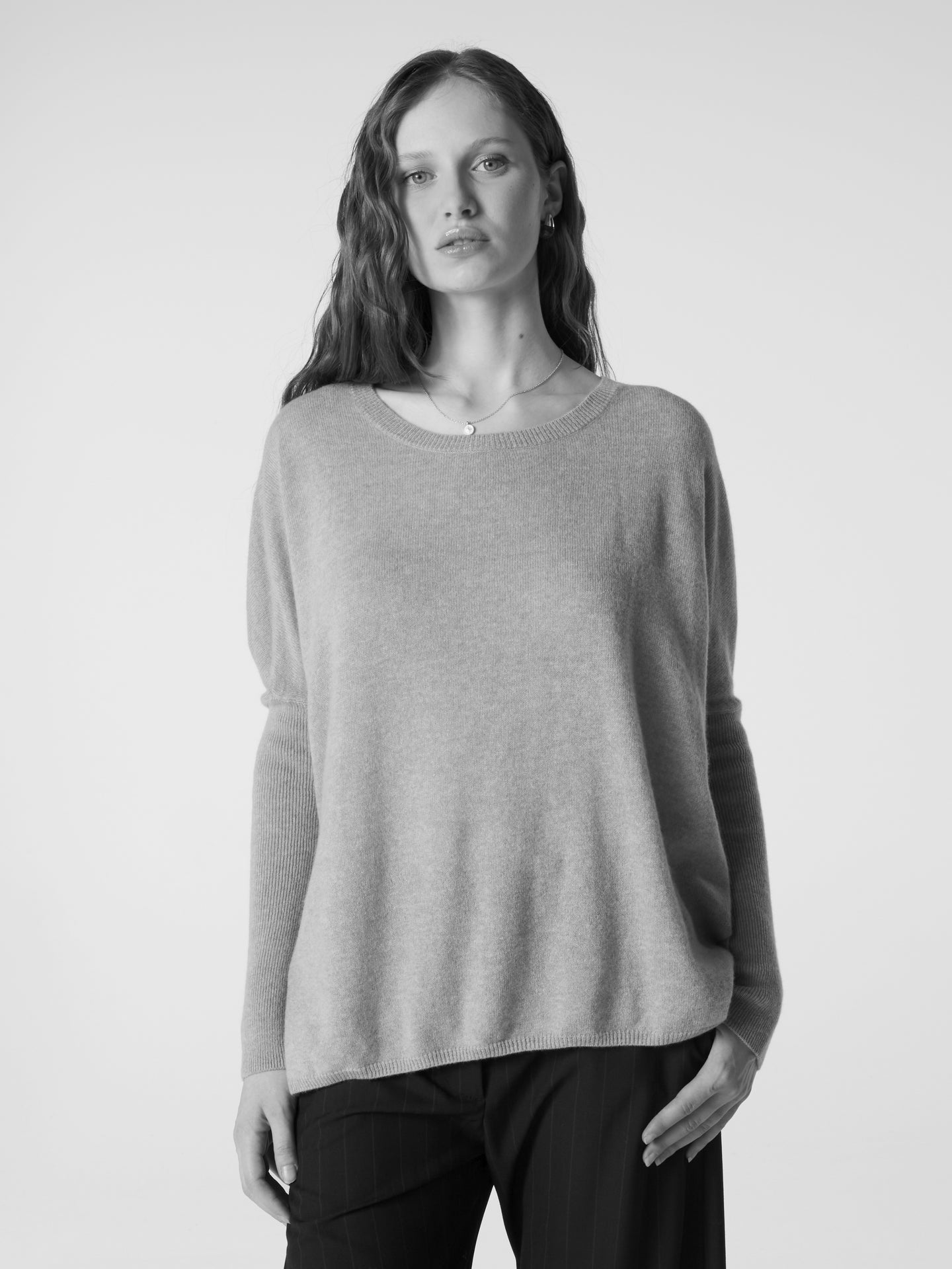 Poncho-Pullover Astrid - Kaschmir - Navy