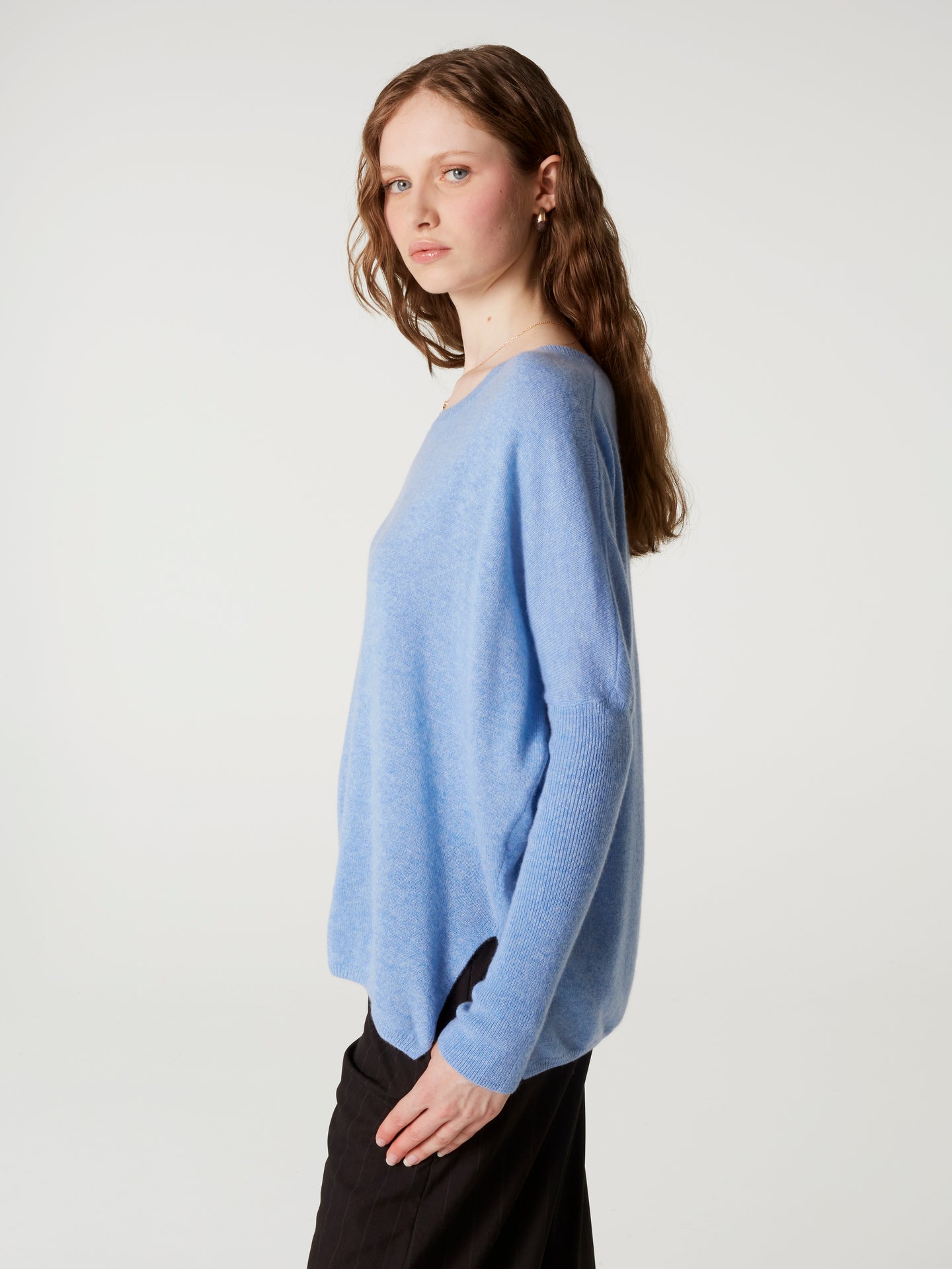 pull poncho astrid - Cachemire - chambray blue