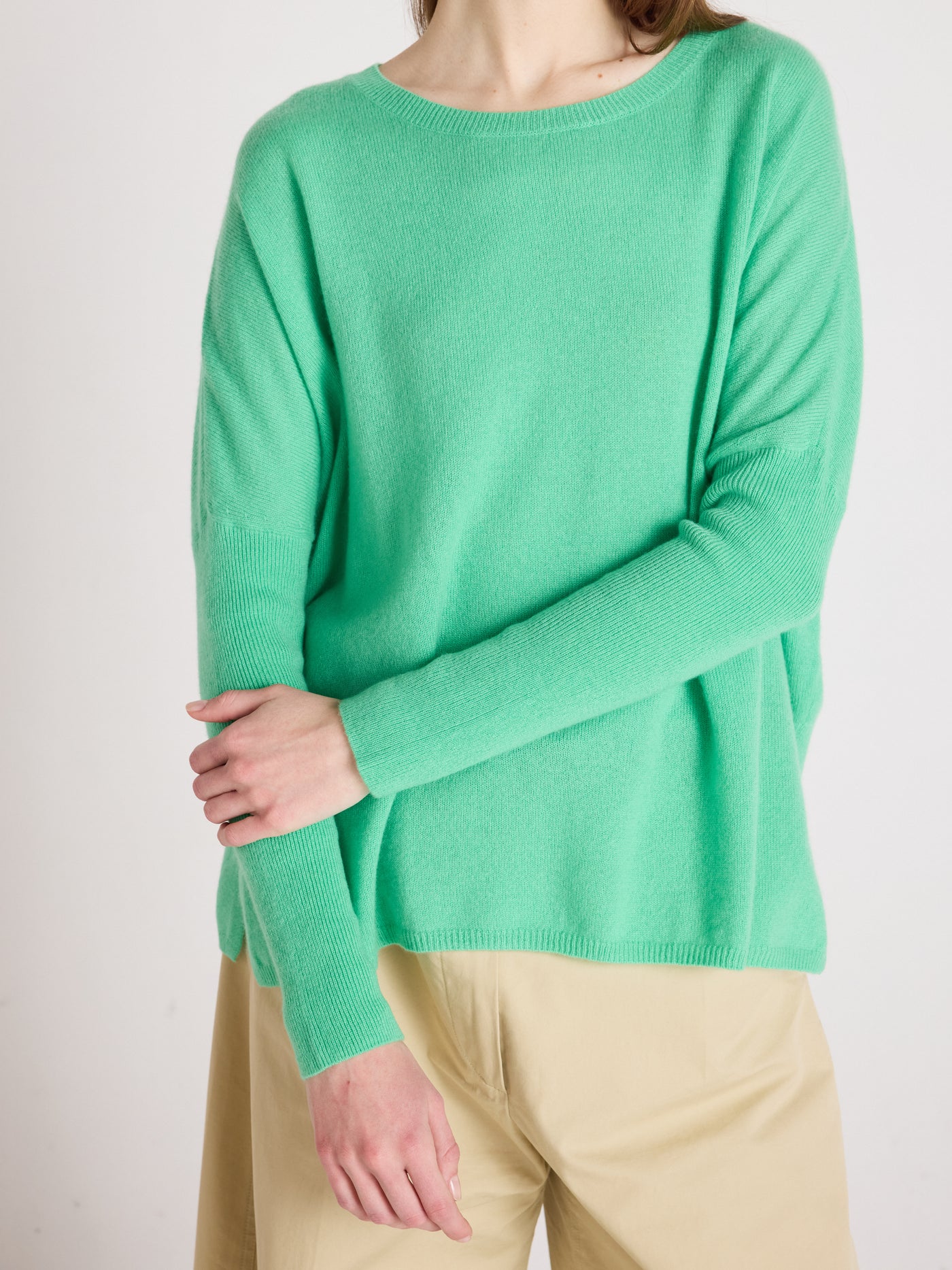 astrid - Maglia poncho in cashmere - cactus neon