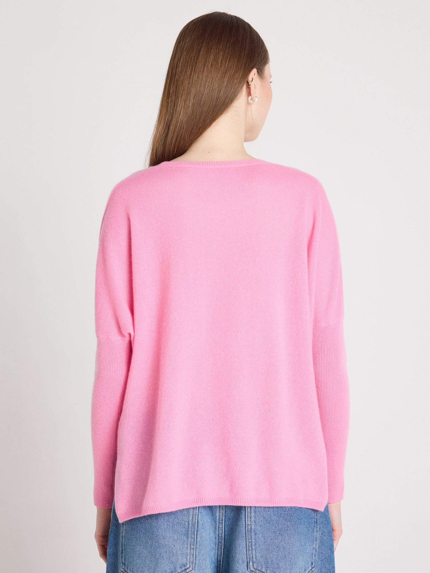 Astrid - Rundhalsponcho aus Kaschmir - dragon fruit