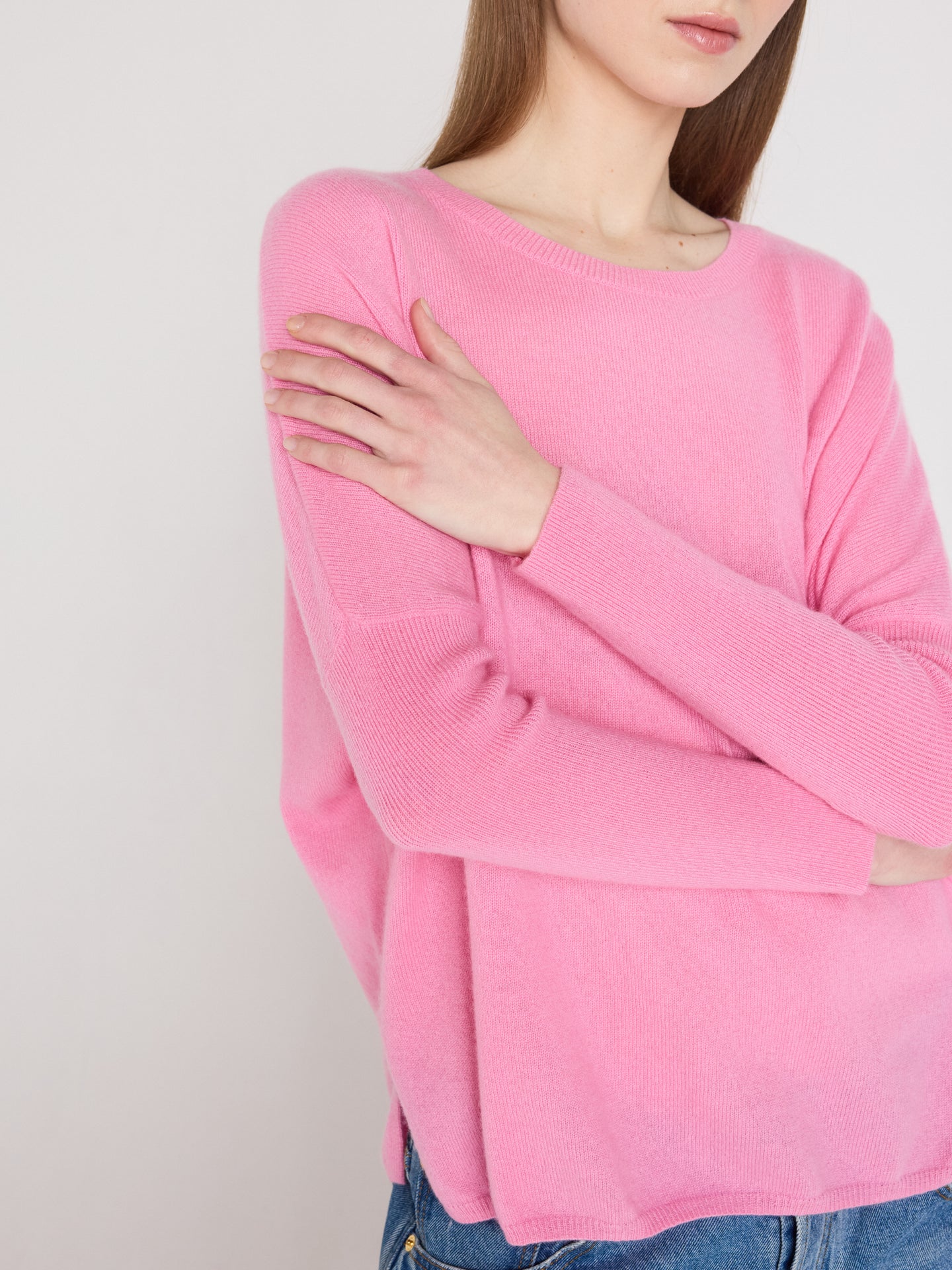 astrid ponchopullover mit Rundhalsausschnitt - Kaschmir - dragon fruit