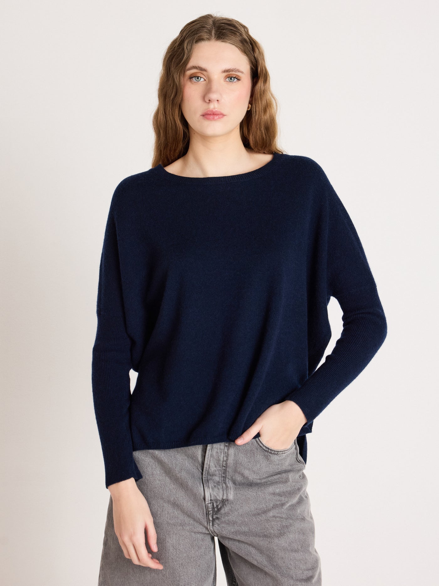 astrid - Maglia poncho in cashmere - navy
