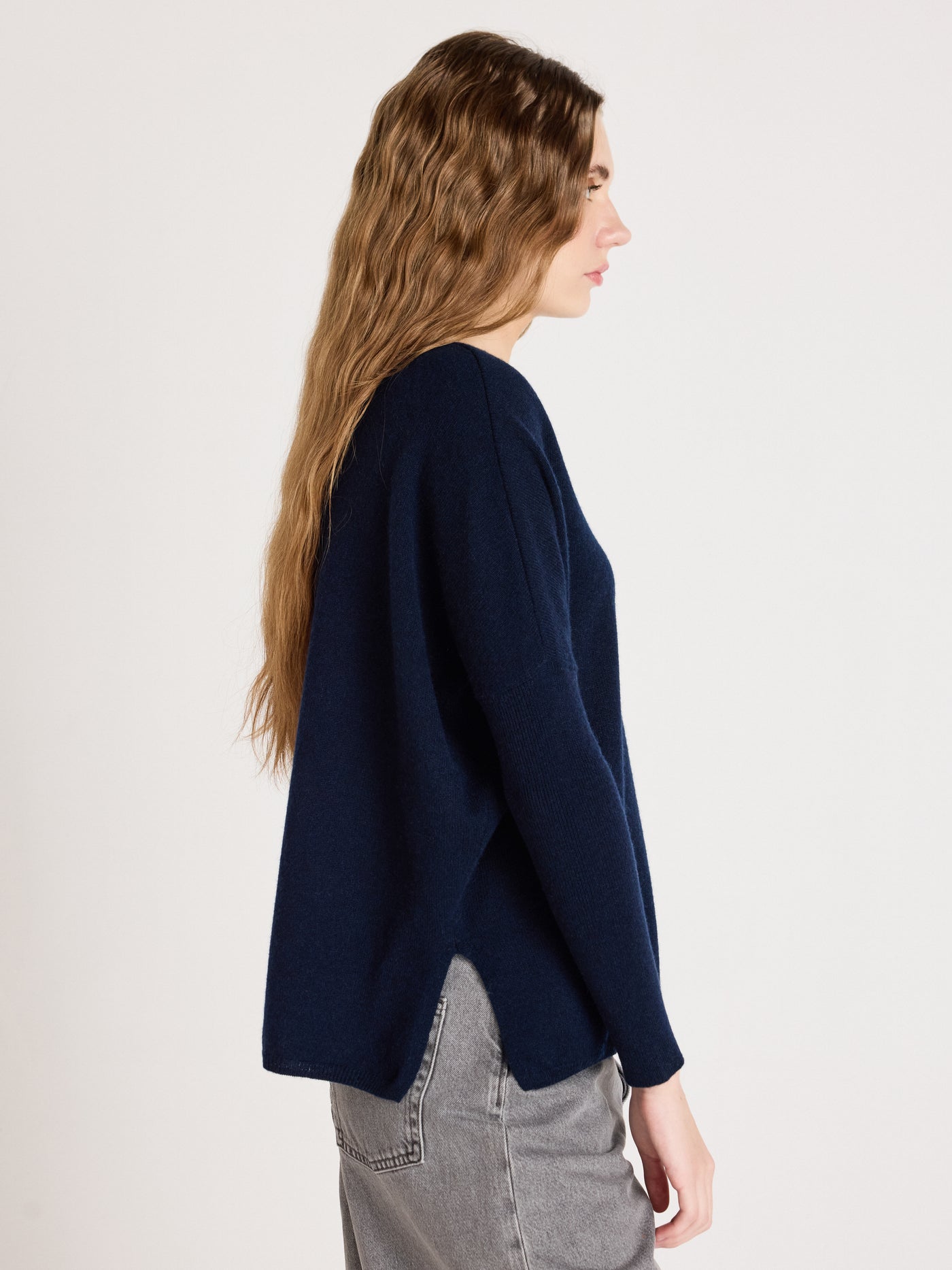 astrid - Maglia poncho in cashmere - navy