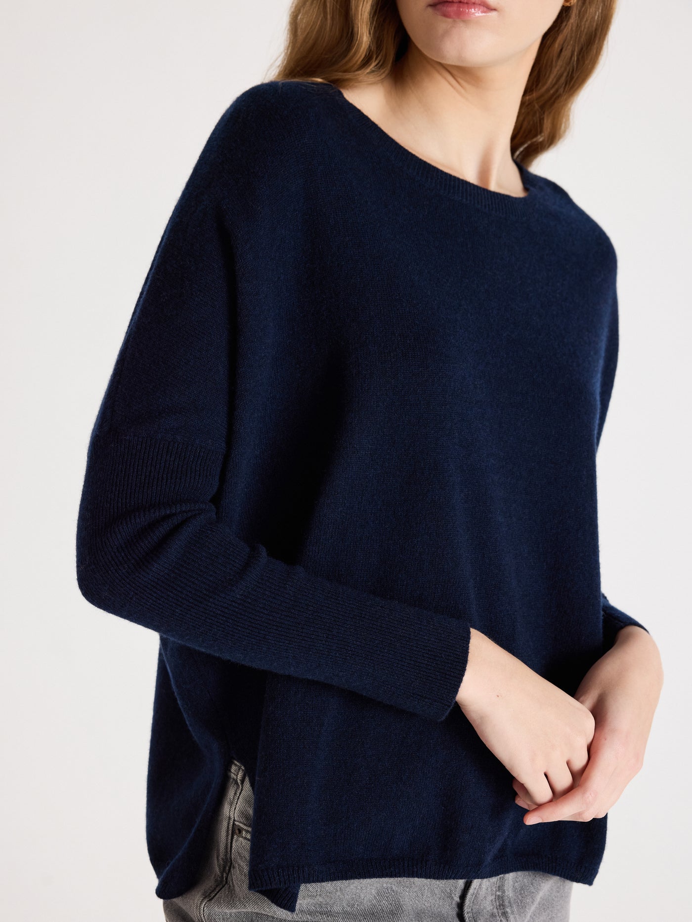 astrid - Maglia poncho in cashmere - navy