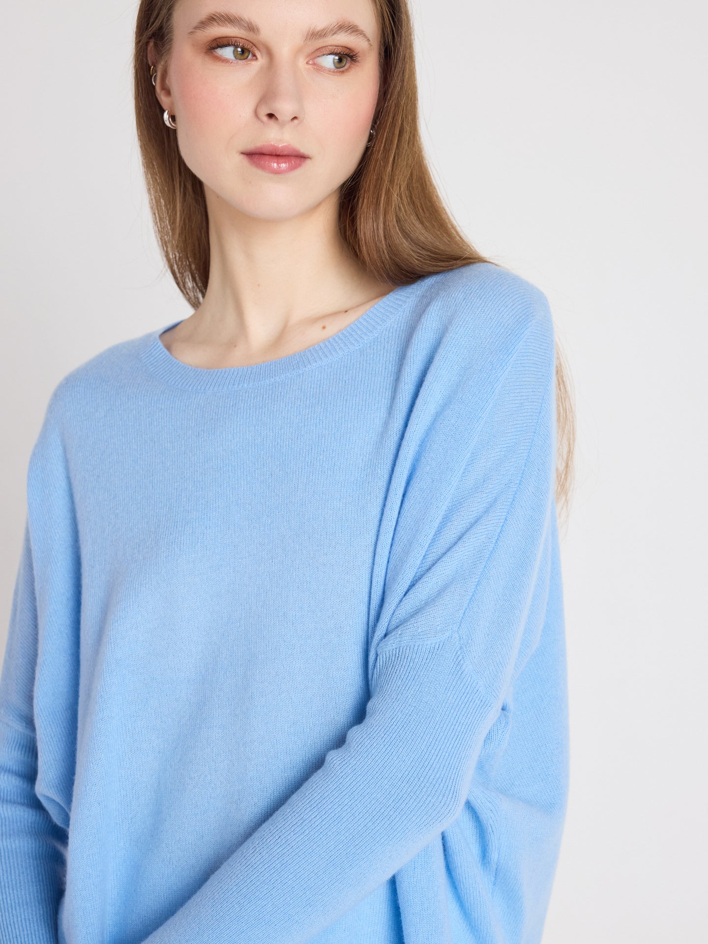 astrid ponchopullover mit Rundhalsausschnitt - Kaschmir - provence blue