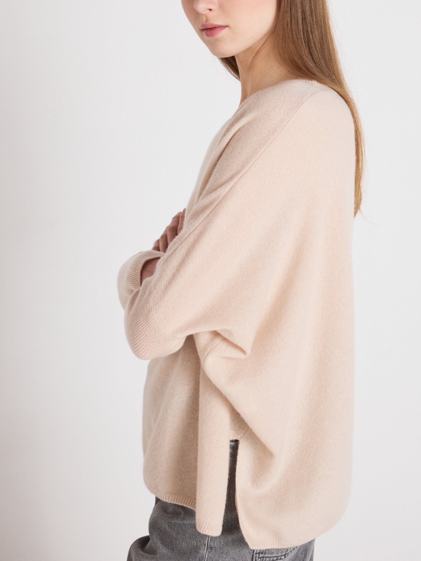 Astrid - Rundhalsponcho aus Kaschmir - shell