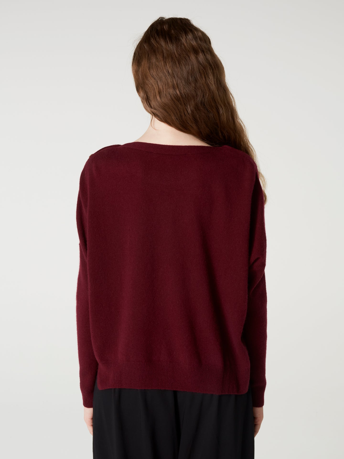 rafaella poncho jumper - cashmere - burgundy