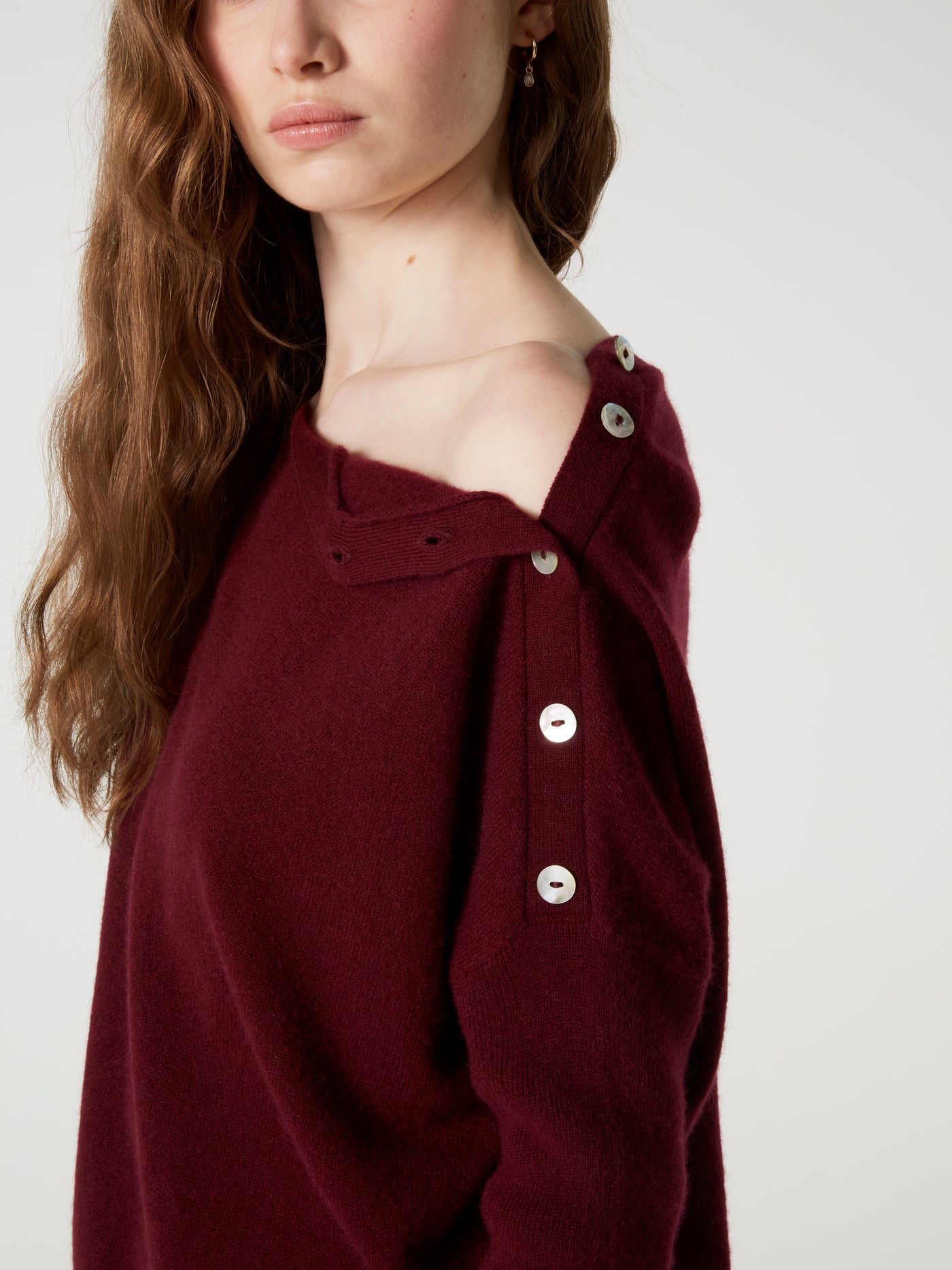 pull poncho rafaella - Cachemire - burgundy