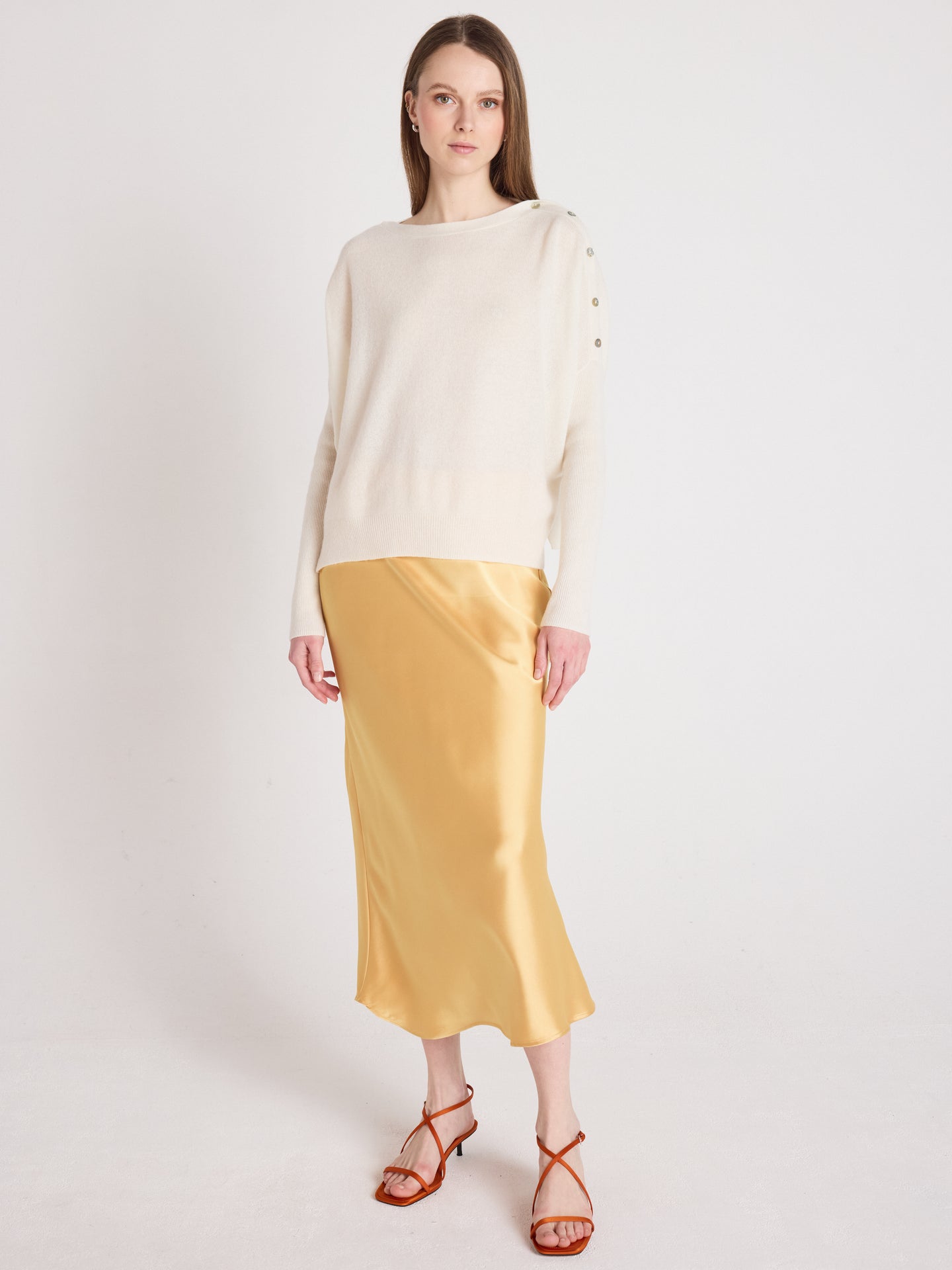 rafaella ponchopullover mit U-Boot-Ausschnitt - Kaschmir - cream