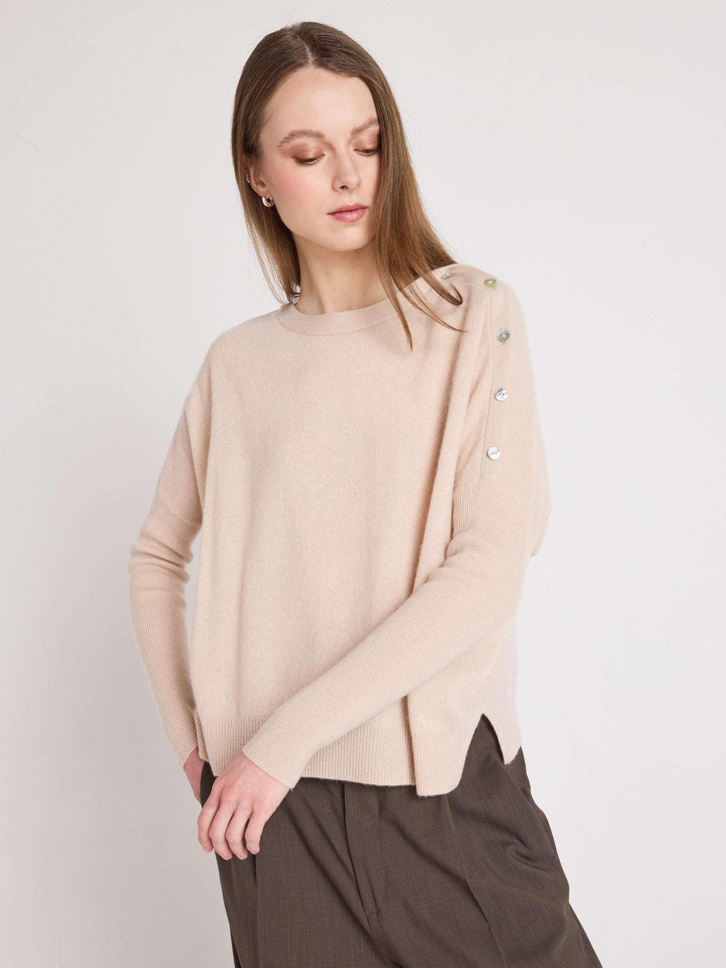 Rafaella - Kaschmir-Poncho mit U-Boot-Ausschnitt - shell