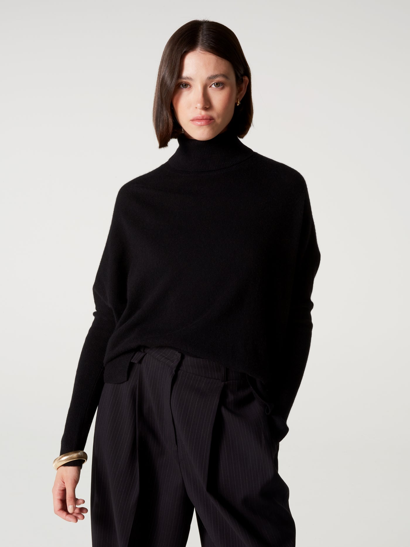 pull poncho clara - Cachemire - black