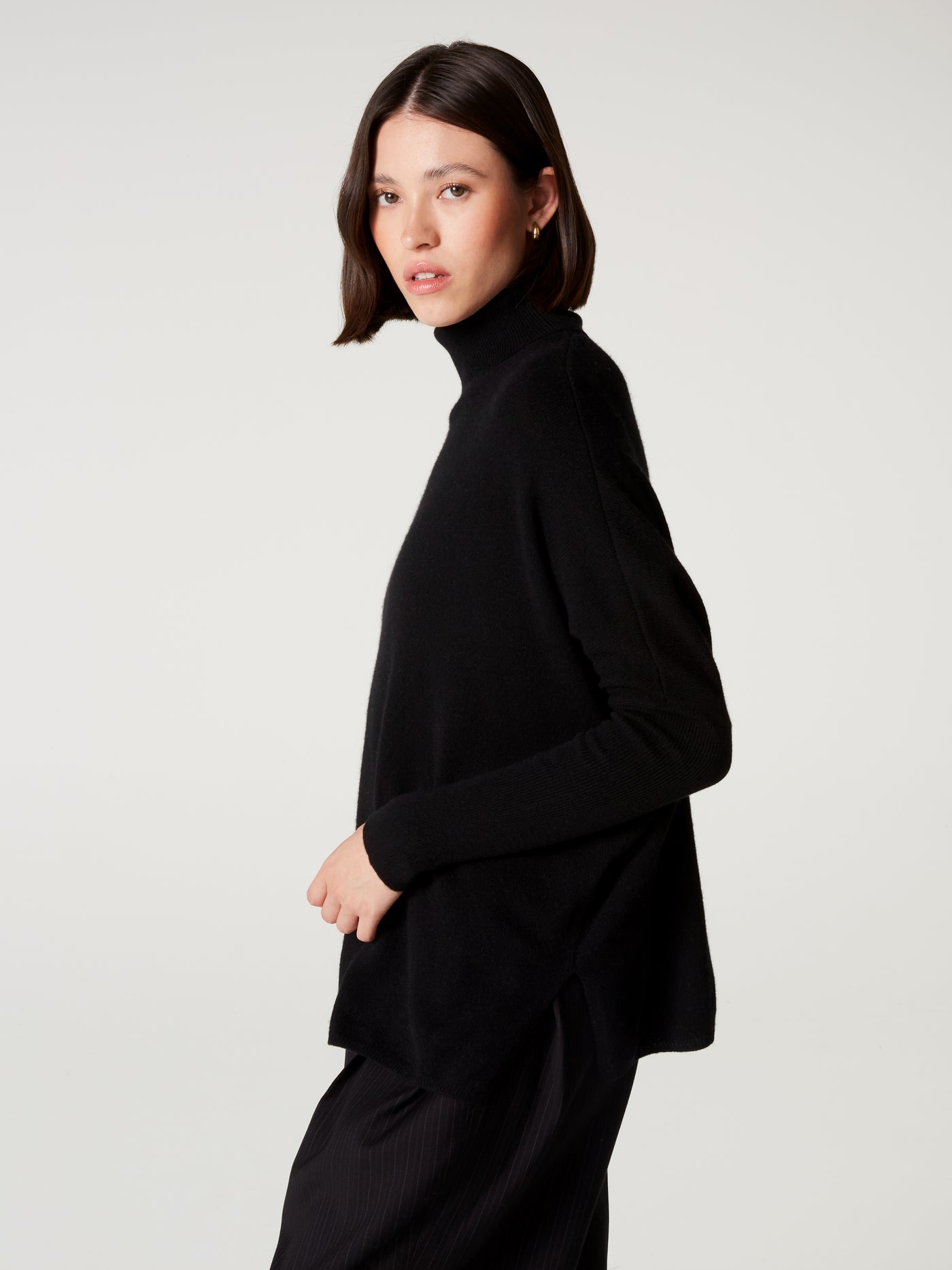 pull poncho clara - Cachemire - black