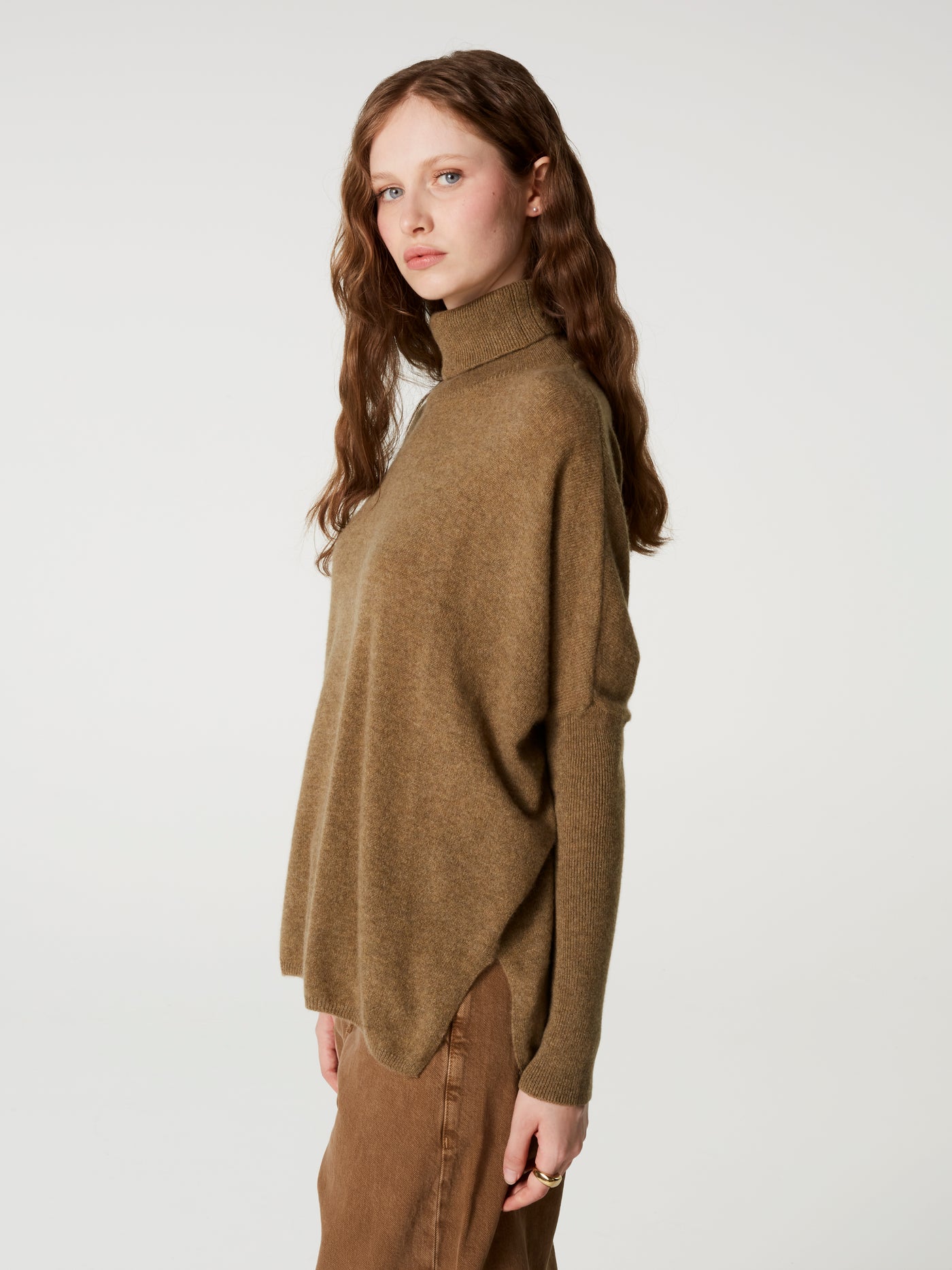 pull poncho clara - Cachemire - bronze