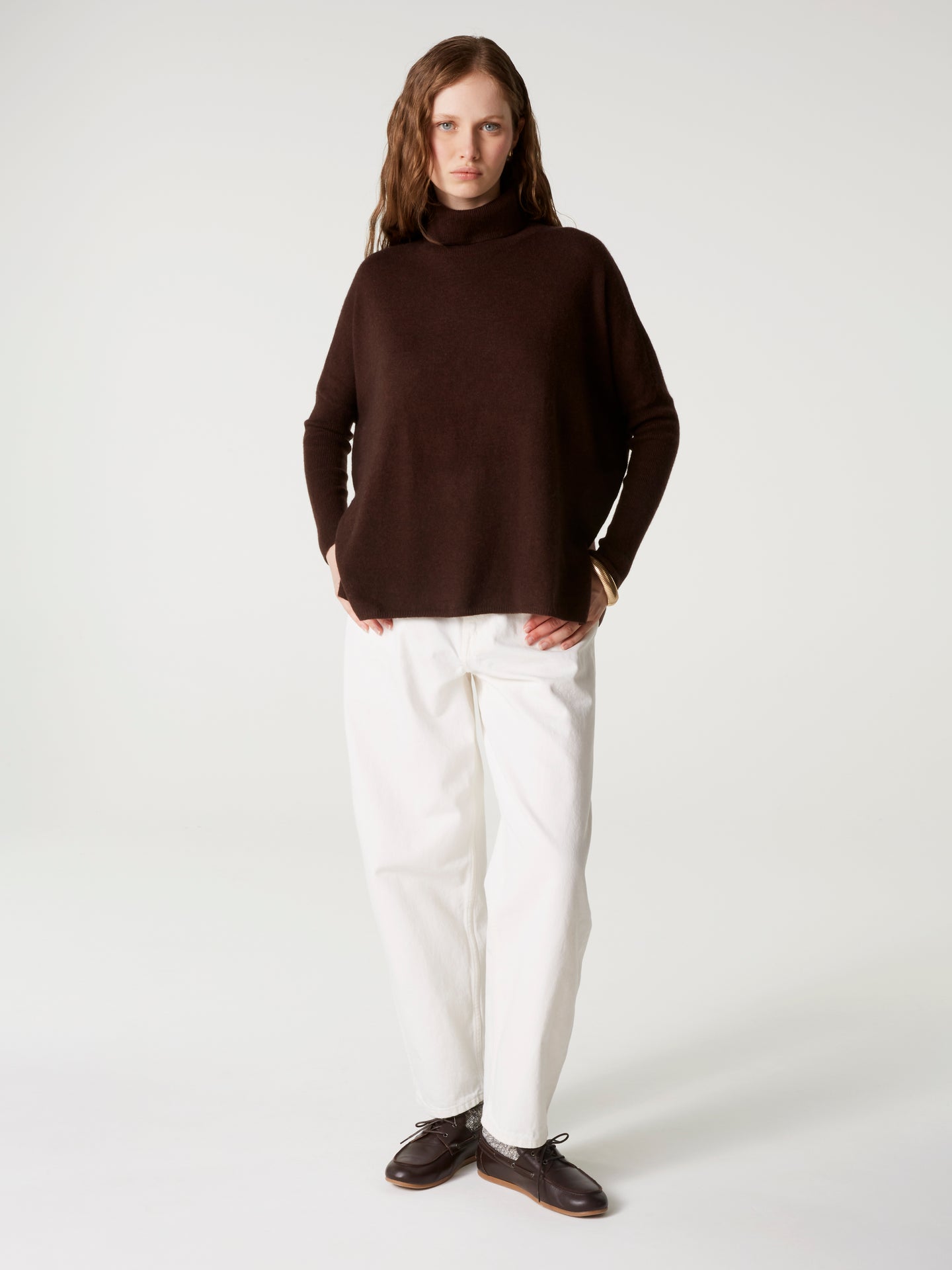 Pull Poncho Clara - Kaschmir - brownie