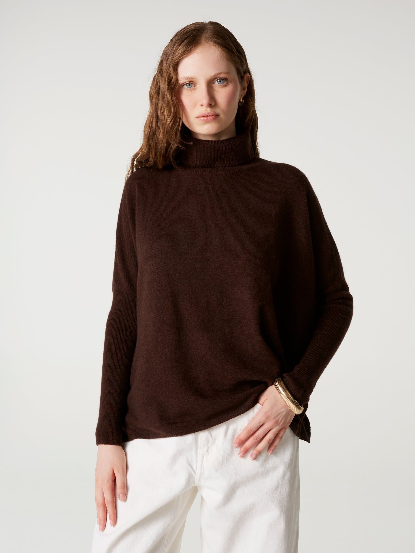 Pull Poncho Clara - Kaschmir - brownie