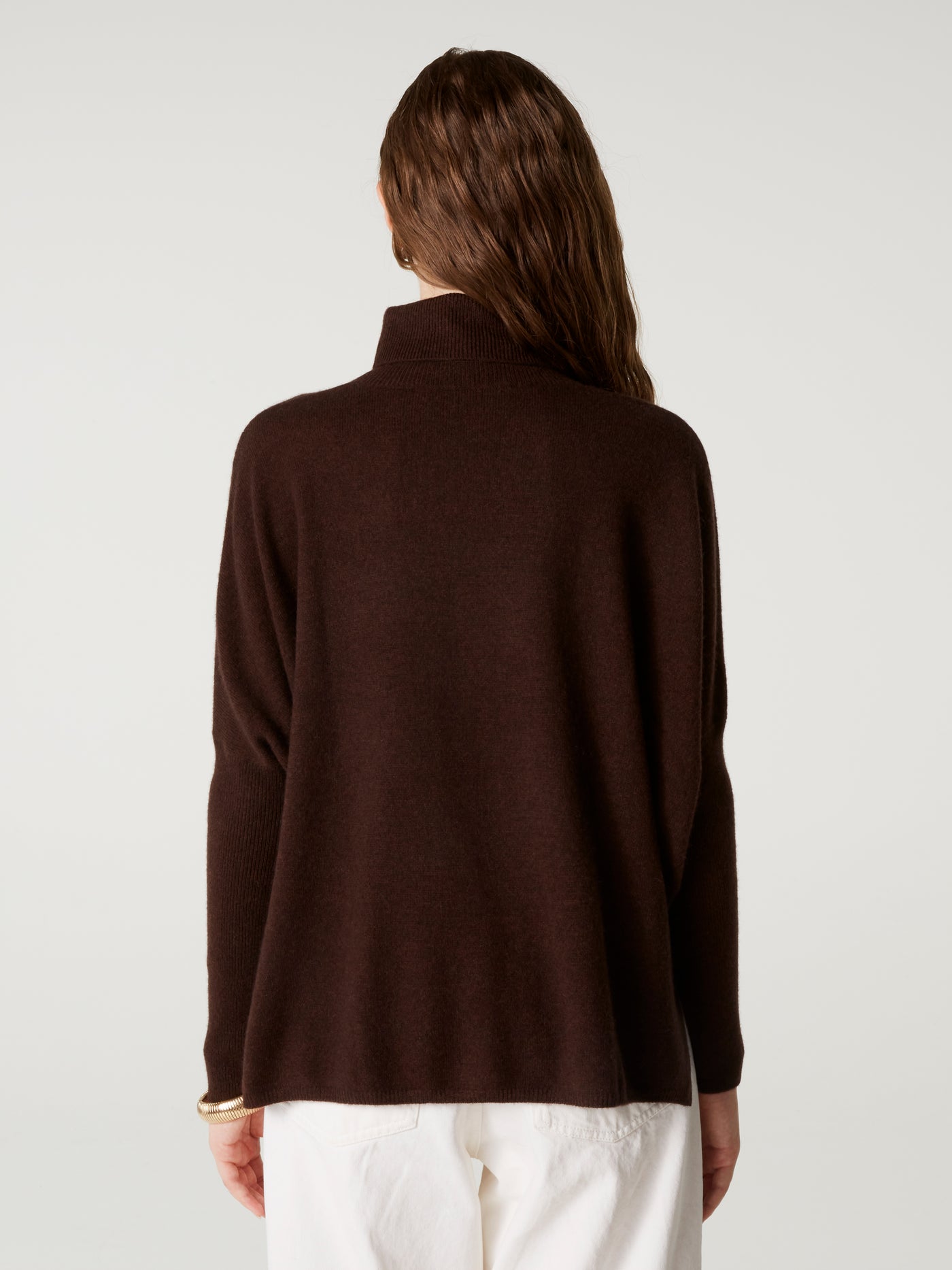pull poncho clara - Cachemire - brownie