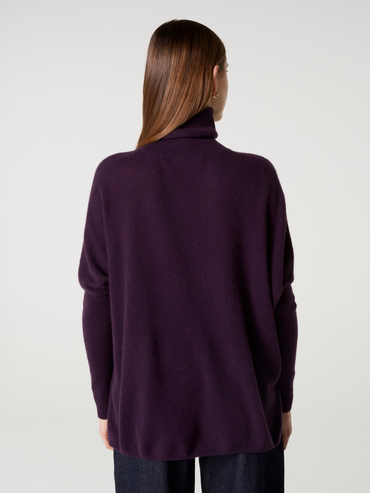 pull poncho clara - Cachemire - heather plum