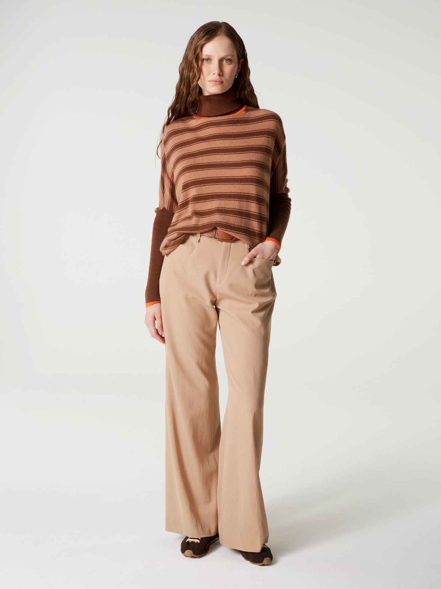 Poncho-Pullover Joanna - Kaschmir - Hellbraun