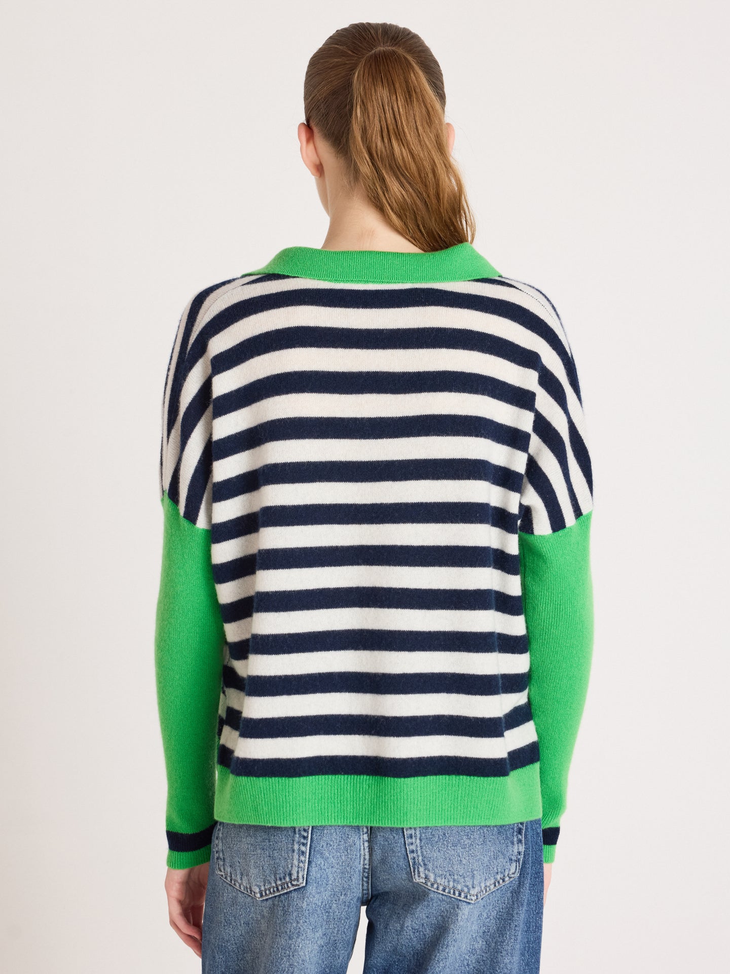 toni polo poncho sweater - cashmere - navy