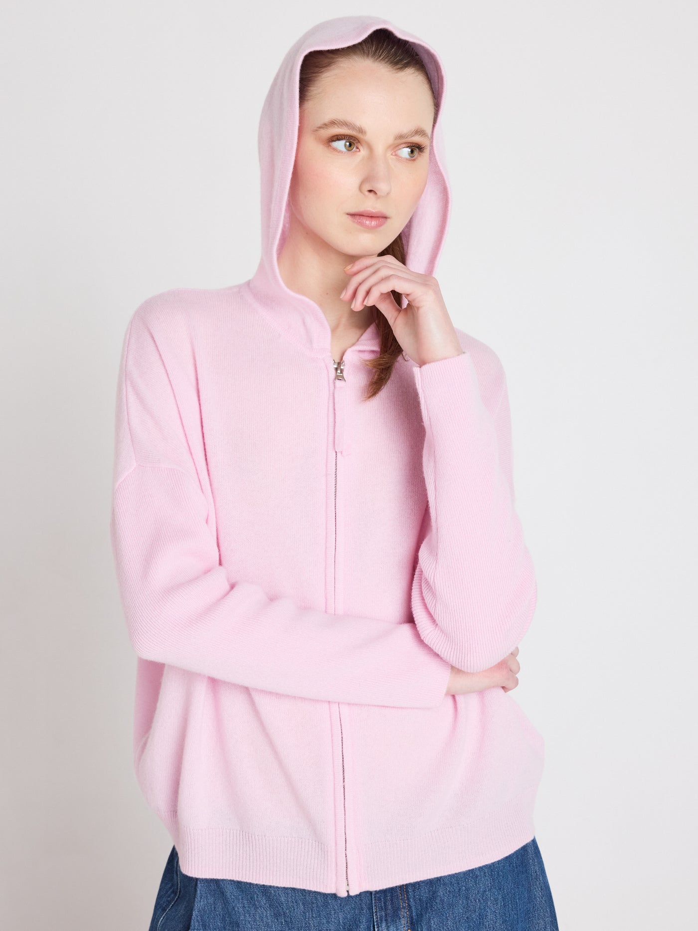 Evelyn - Poncho-pullover aus Kaschmir - cherry blossom